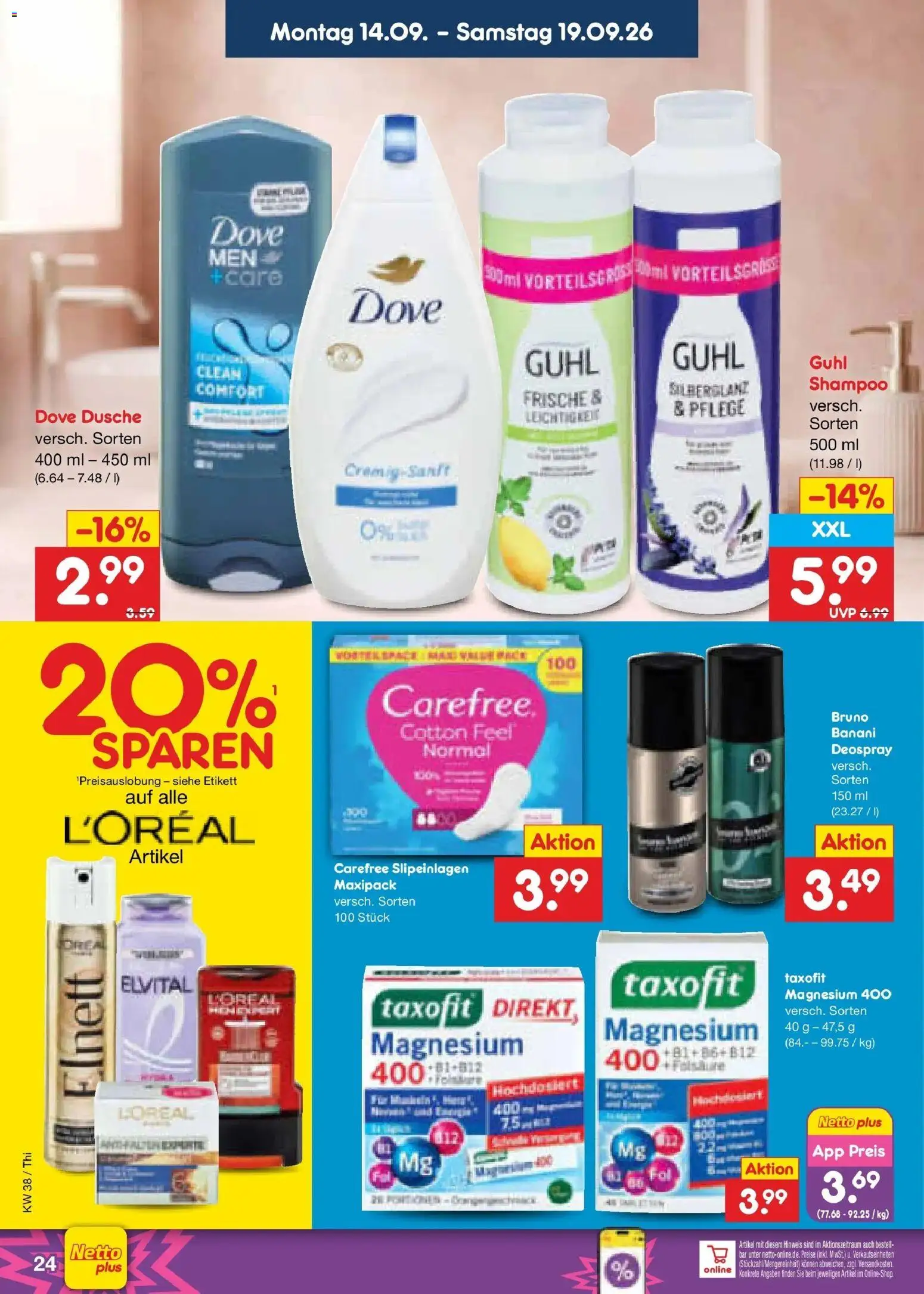 Netto Marken-Discount Prospekt Pirna – gültig ab 14.09.2026 | Seite: 36 | Produkte: Dusche, Shampoo, Deospray