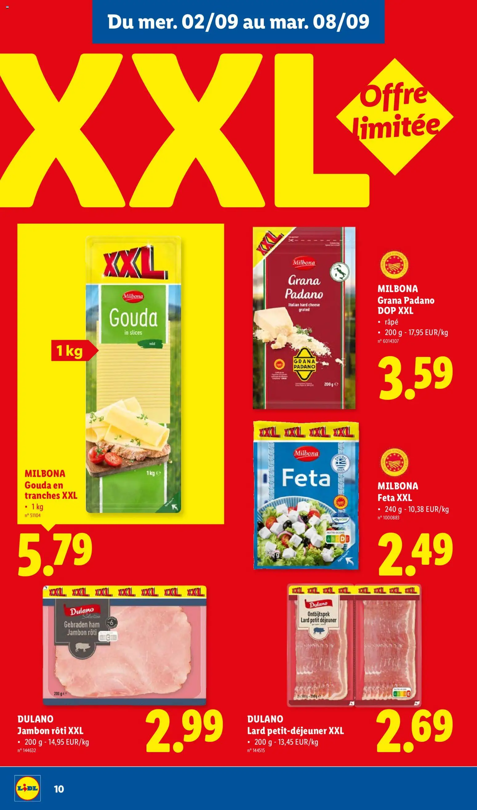 {H1} | Pagina: 10 | Producten: Grana Padano, Bacon, Gouda, Feta