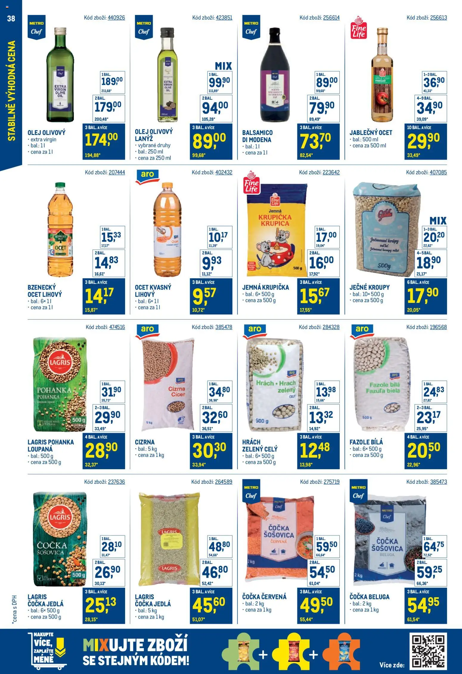 Makro leták - Cash & Carry od 20.05.2026 | Strana: 38 | Produkty: Olej, Jablečný ocet, Balsamico, Kroupy