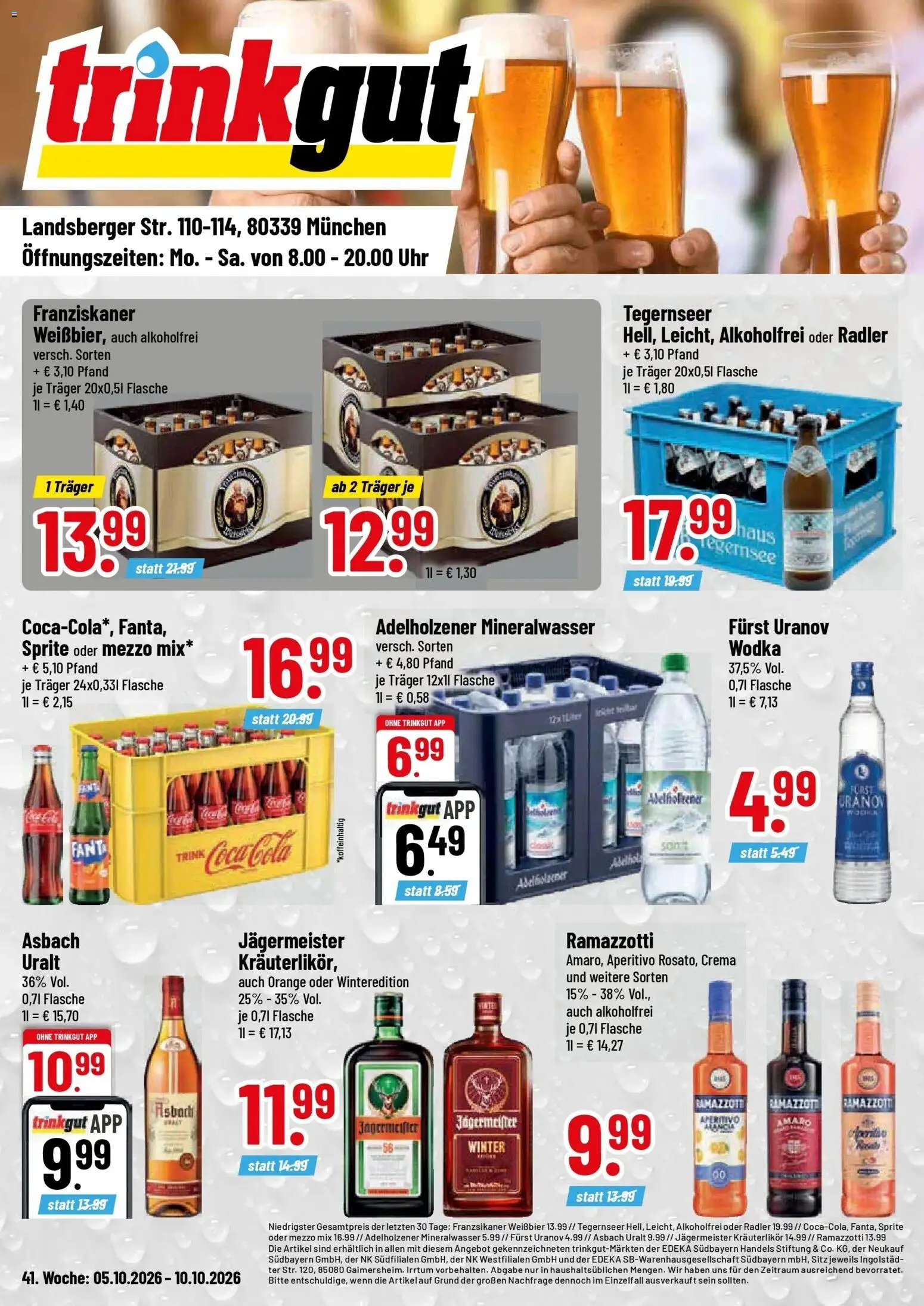 Trinkgut - trinkgut: Wochenangebote (ab 05.10.2026) » Angebote online | Seite: 1 | Produkte: Fanta, Sprite, Mineralwasser, Oder mezzo mix