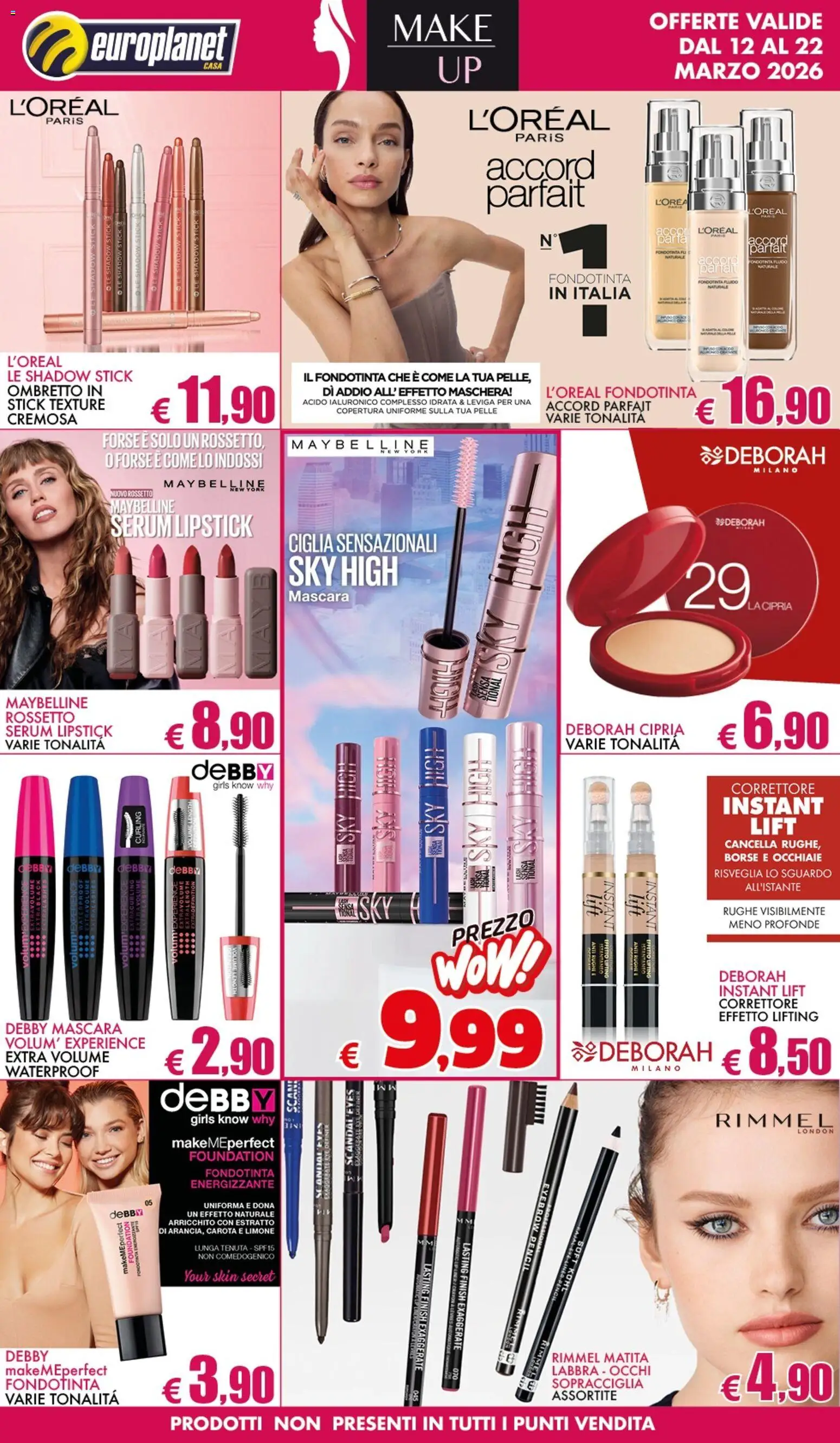 Volantino Europlanet Casa del 12.03.2026 | Pagina: 5 | Prodotti: Ombretto, Maschera, Carota, Correttore