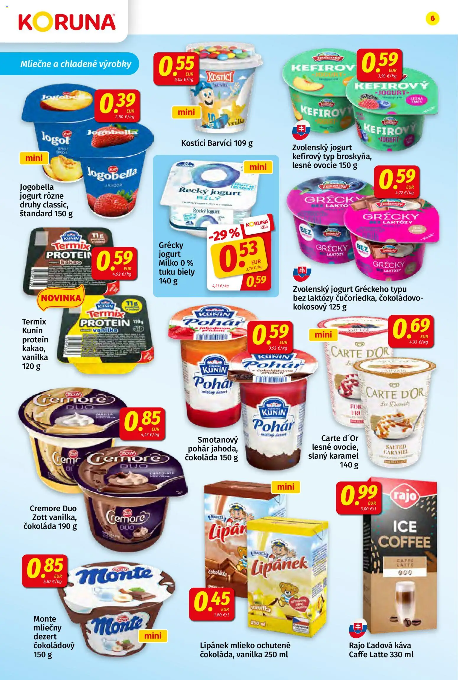 Nové Koruna akcie – leták je platný od 17.07.2026 | Strana: 6 | Produkty: Káva, Protein, Čokoláda, Kakao