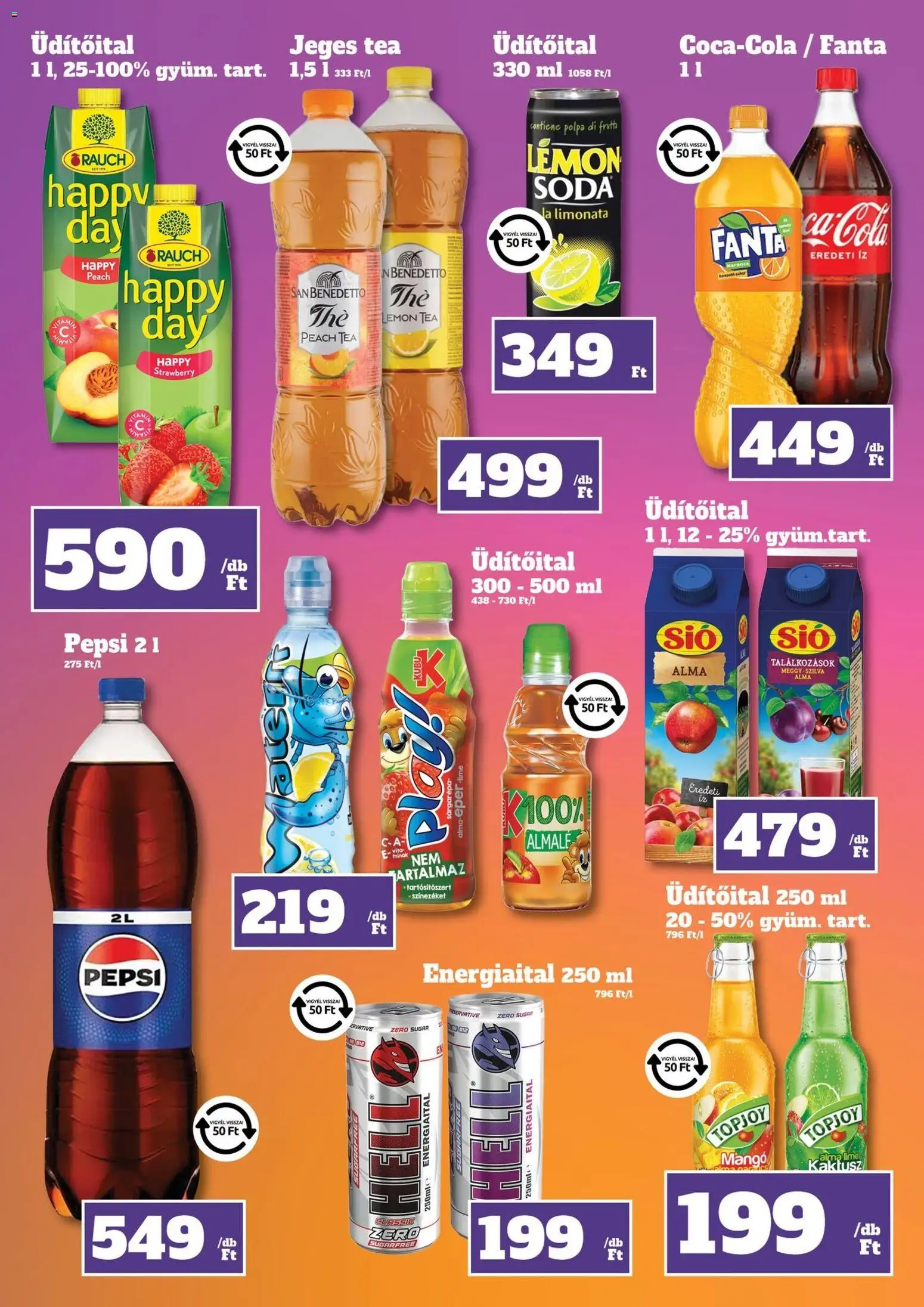 Family Diszkont akciós ujság - amely érvényes a következő dátumtól: 11.06.2026 | Oldal: 8 | Termékek: Energiaital, Fanta, Cola, Alma