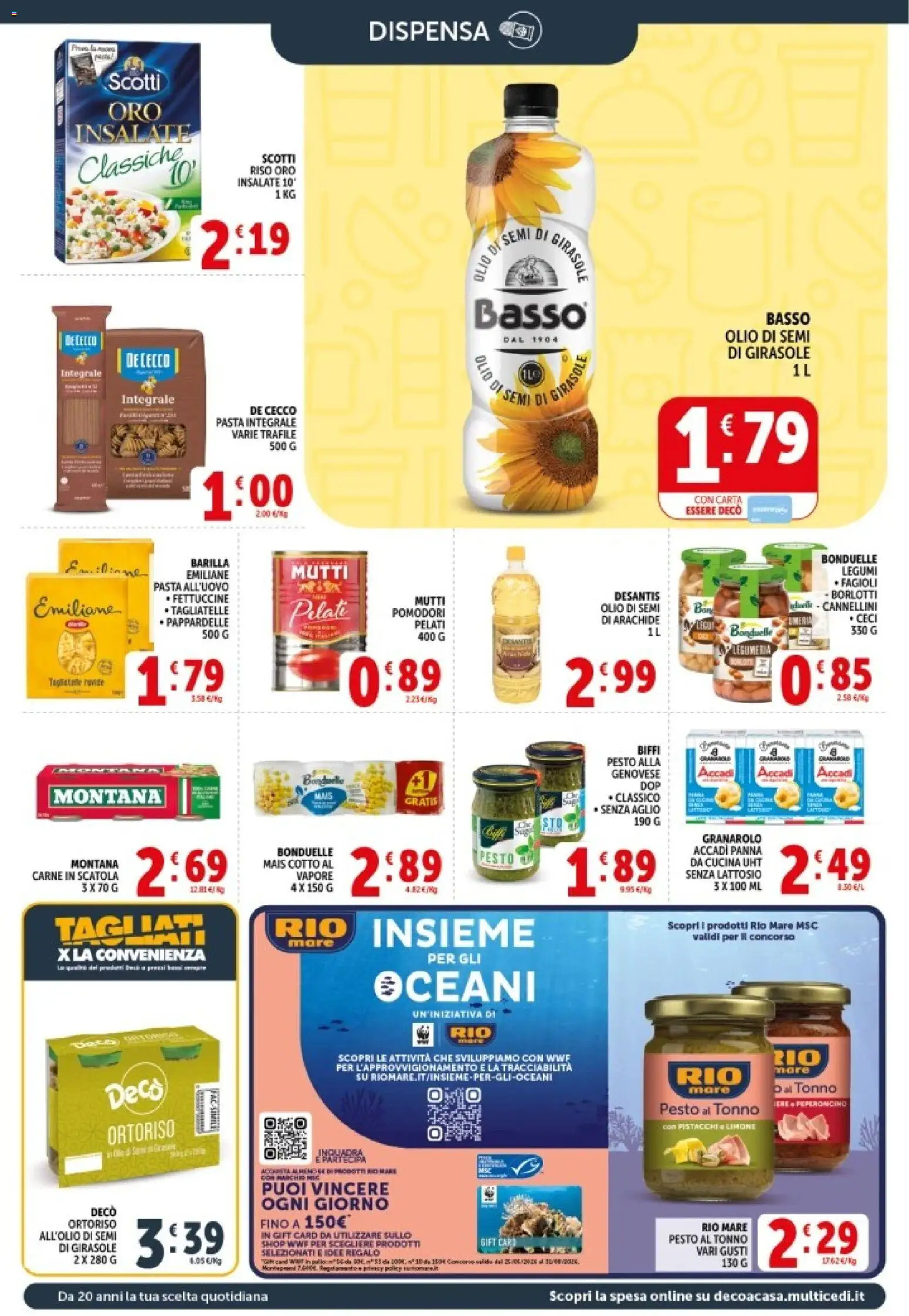 Volantino Decò del 08.06.2026 | Pagina: 12 | Prodotti: Tagliatelle, Aglio, Pasta, Mutti