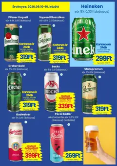 Magnetic akciós újság - amely érvényes a következő dátumtól: 2026.09.10. | Oldal: 11 | Termékek: Dreher, Staropramen sör, Pilsner urquell, Sör