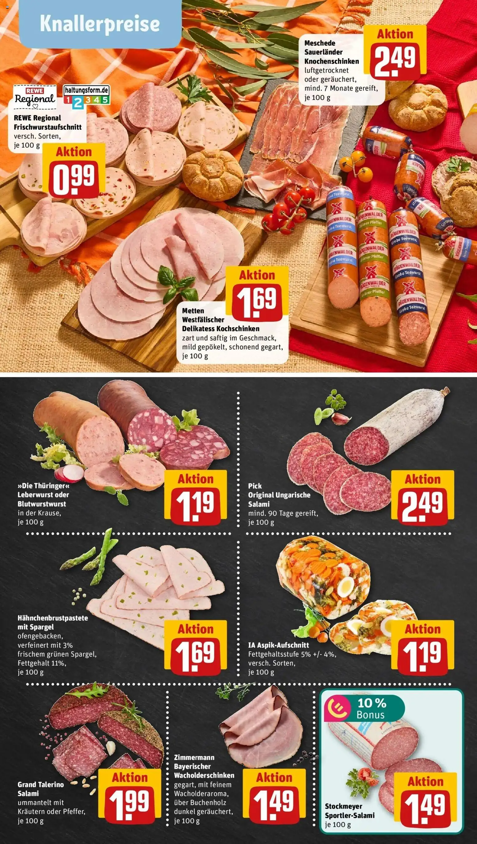 REWE Prospekt ab 26.10.2026 zum Blättern » Angebote | Seite: 10 | Produkte: Spargel, Pfeffer, Salami