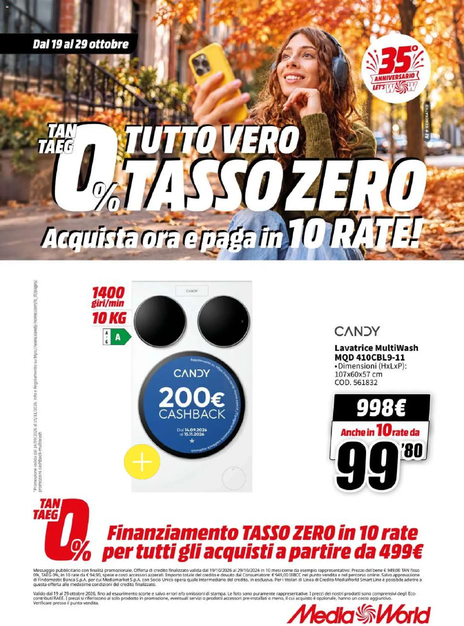 Volantino Media World del 19/10/2026 | Pagina: 60 | Prodotti: Lavatrice
