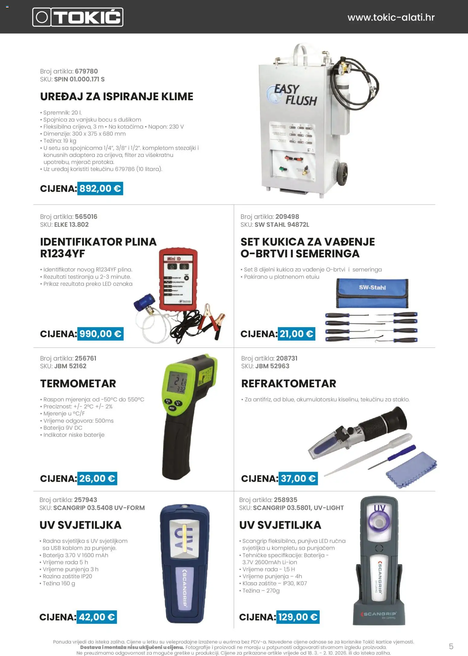 Tokić katalog | vrijedi od 18.03.2026 | Stranica: 5 | Proizvodi: Termometar, Svjetiljka, Baterije, USB
