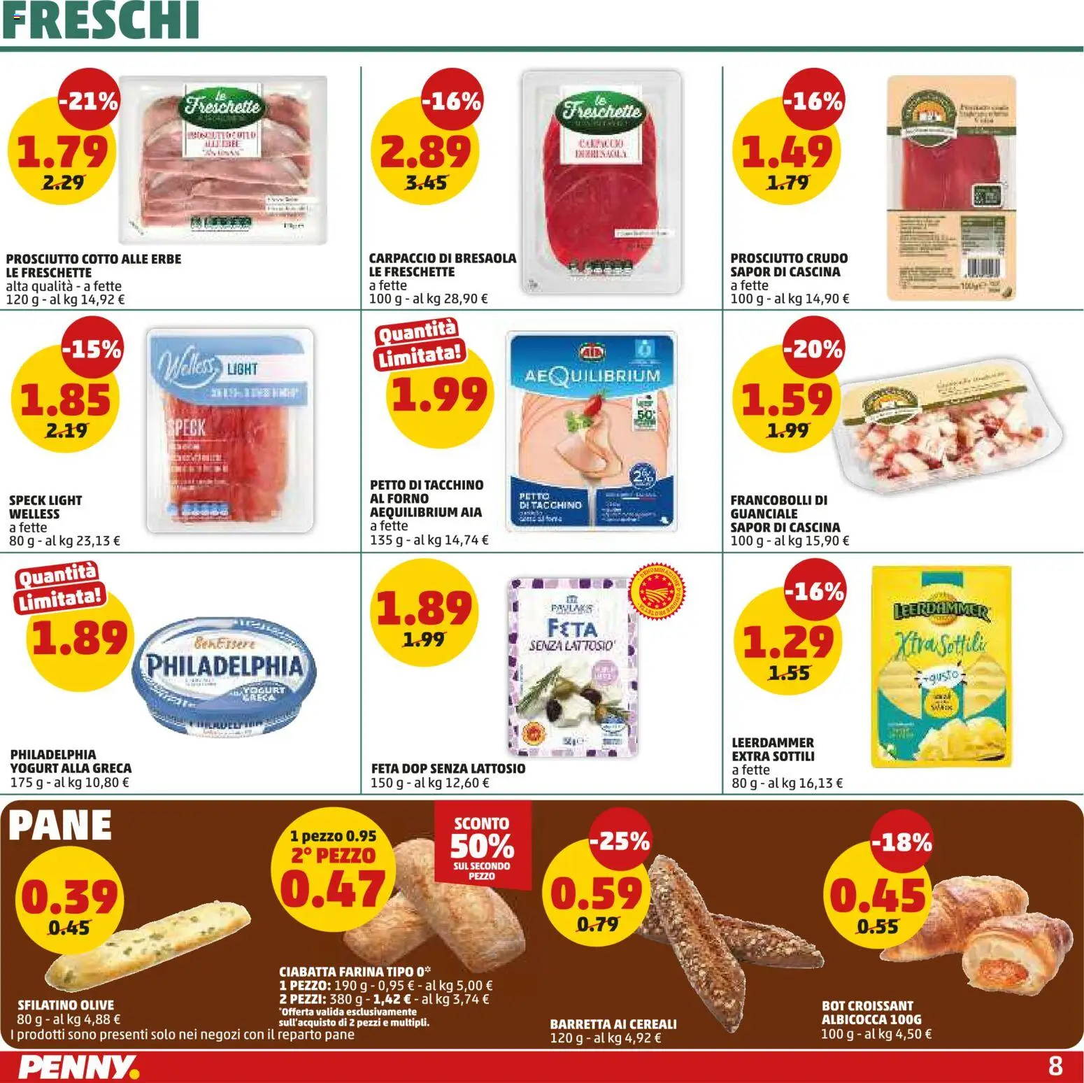 Volantino PENNY del 13/08/2026 | Pagina: 8 | Prodotti: Prosciutto Cotto, Yogurt, Bresaola, Tacchino