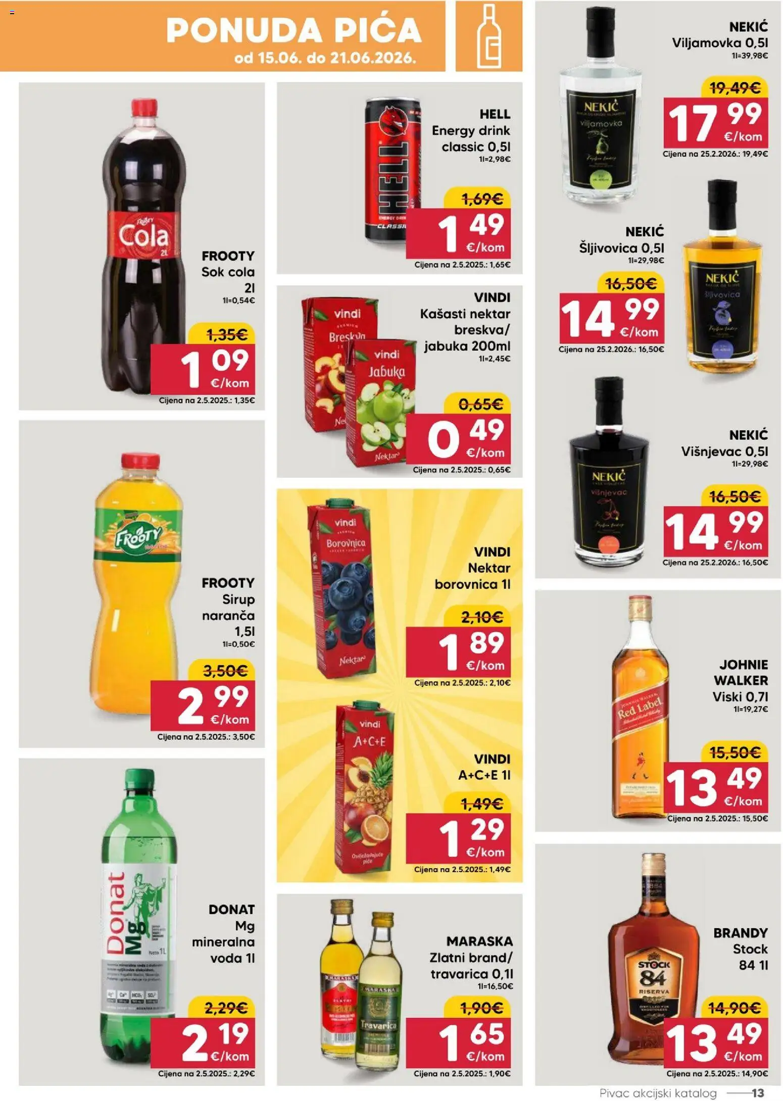Pivac katalog | vrijedi od 15.06.2026 | Stranica: 13 | Proizvodi: Hell, Viski, Borovnica, Sirup