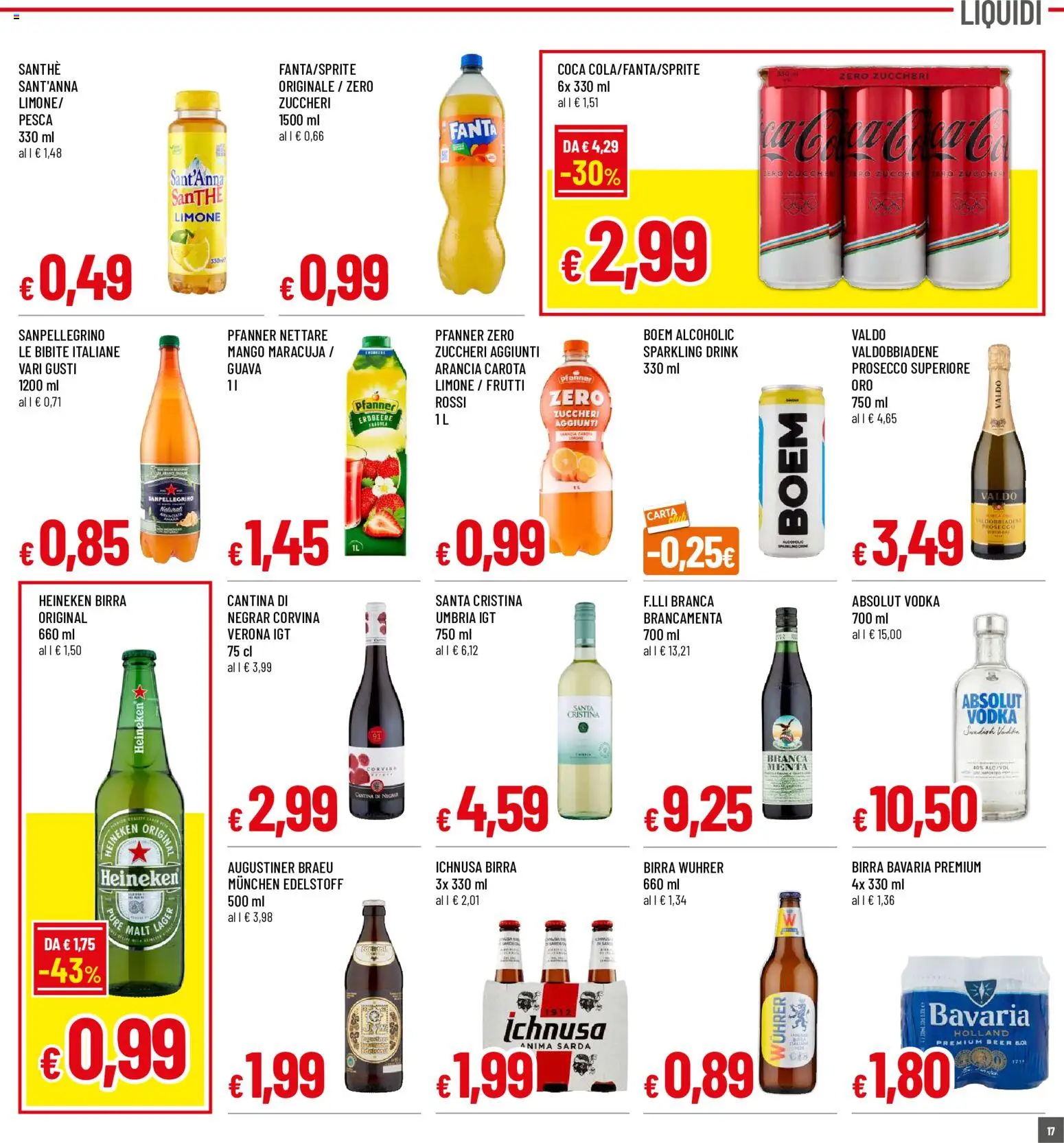 Volantino Famila del 20/08/2026 | Pagina: 17 | Prodotti: Carota, Mango, Pesca, Bibite
