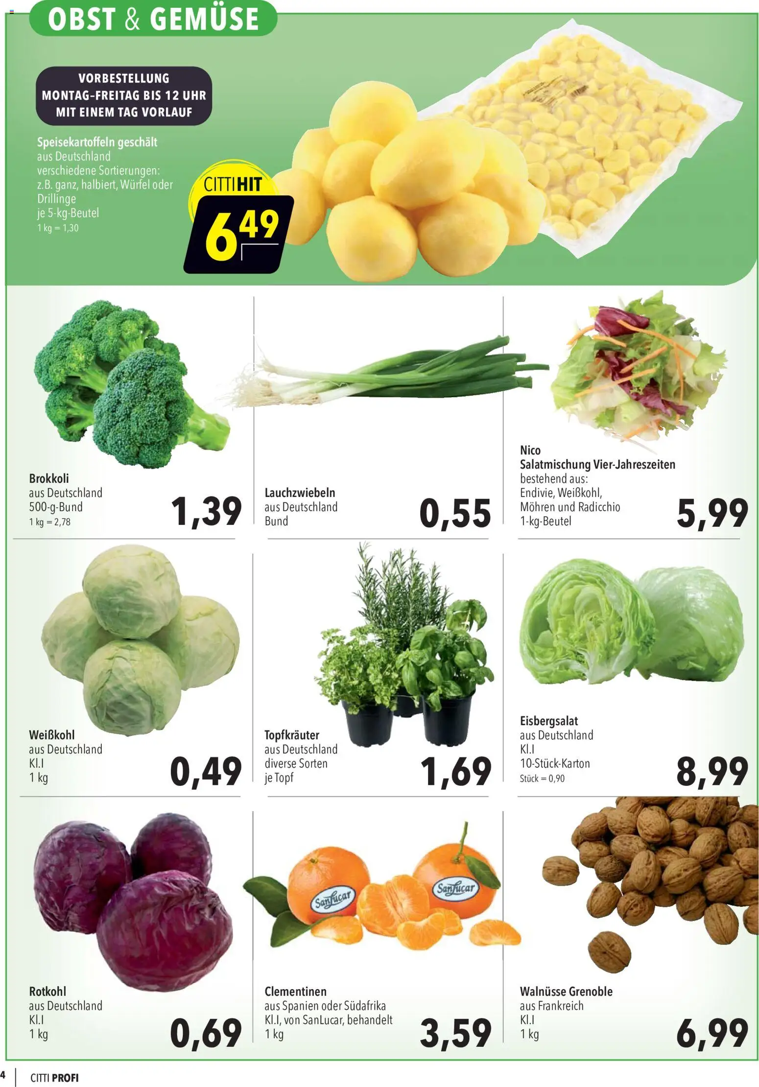 CITTI Markt Aktuelle Angebote für Profis – gültig ab 21.10.2026 | Seite: 4 | Produkte: Walnüsse, Mohren, Obst, Uhr