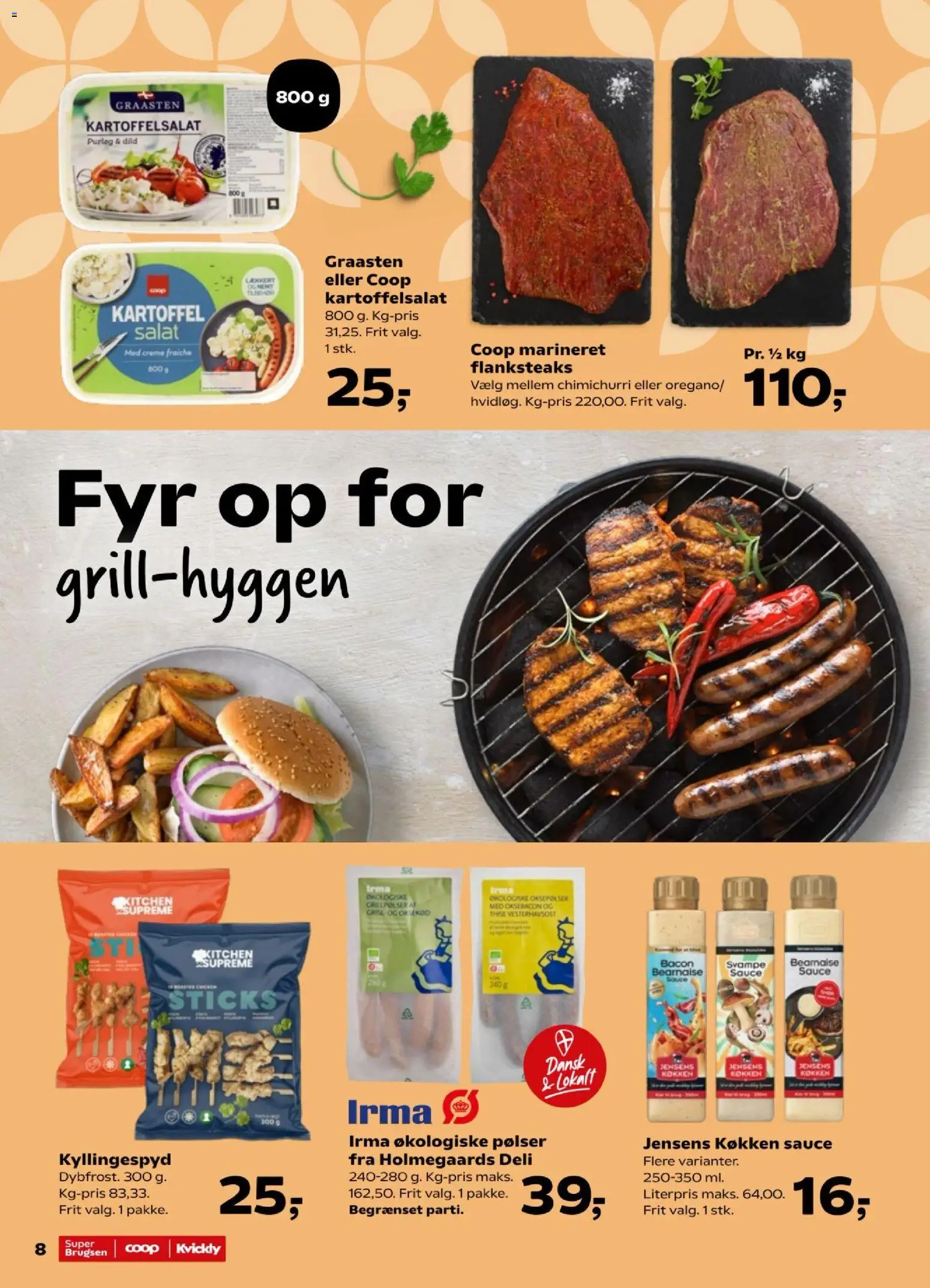 Kvickly tilbudsavis – gyldig fra 12.06.2026 | Side: 10 | Produkter: Pølser, Kartoffelsalat, Creme fraiche, Salat