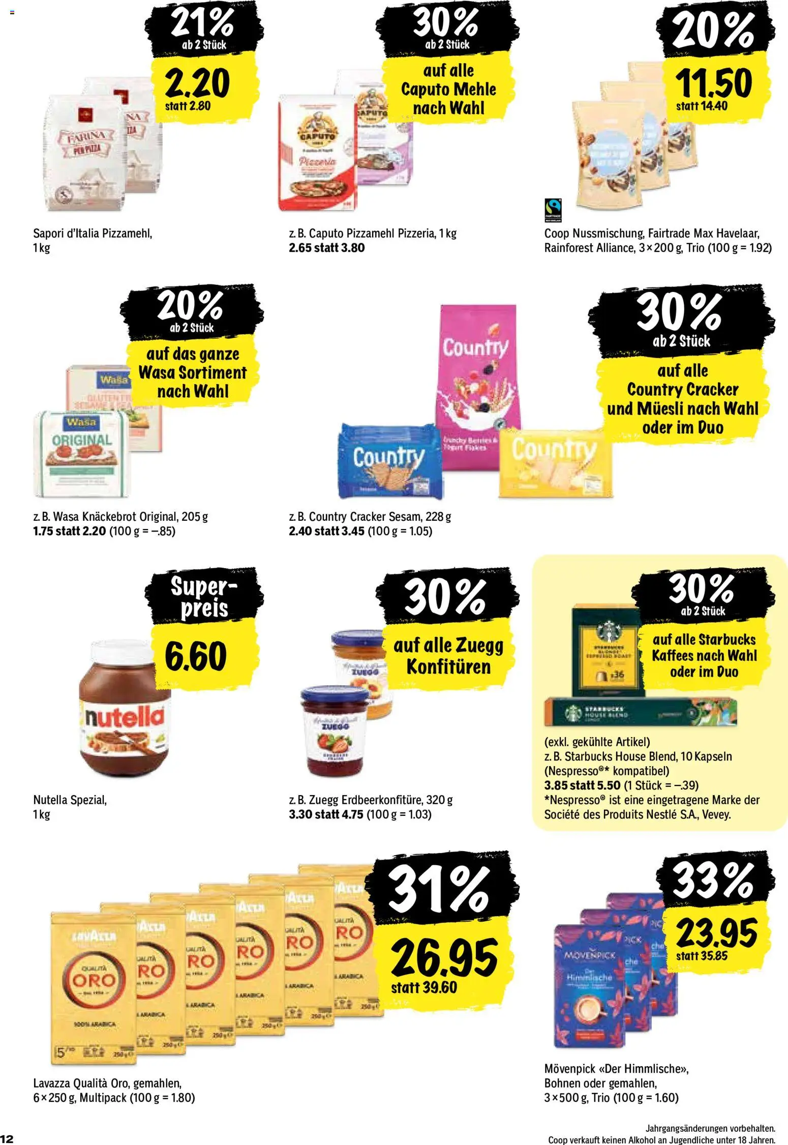 Coop aktionen – gültig ab 20.08.2026 | Seite: 12 | Produkte: Cracker, Nutella