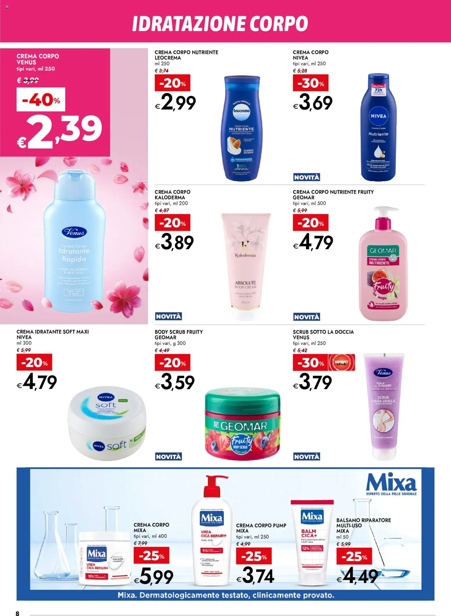 Volantino bennet del 17/09/2026 | Pagina: 8 | Prodotti: Balsamo, Crema, Scrub, Doccia