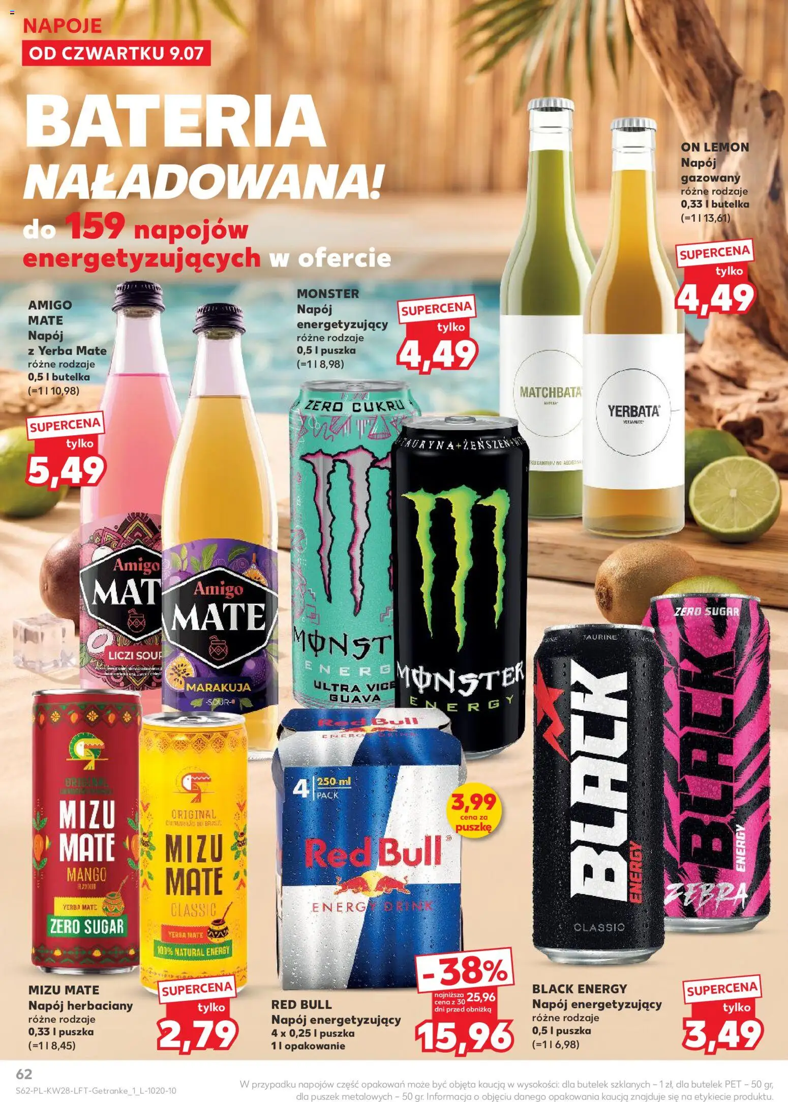 Kaufland Polsko leták od 09.07.2026 | Strana: 62 | Produkty: Yerba mate, Mango, Red Bull, Marakuja