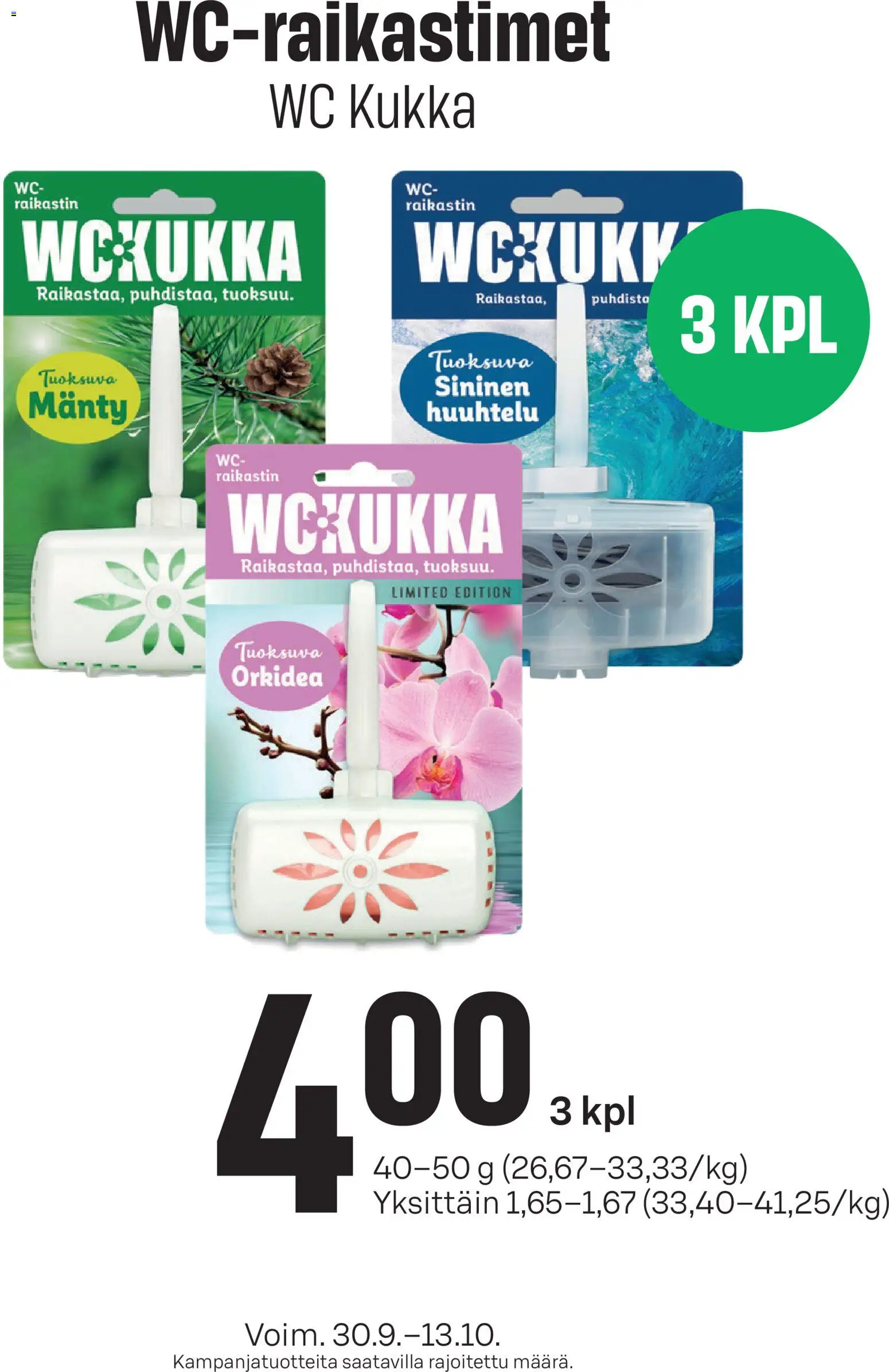 Prisma WC-Kukka – voimassa 30/09/2026 alkaen | Sivu: 1 | Tuotteet: WC