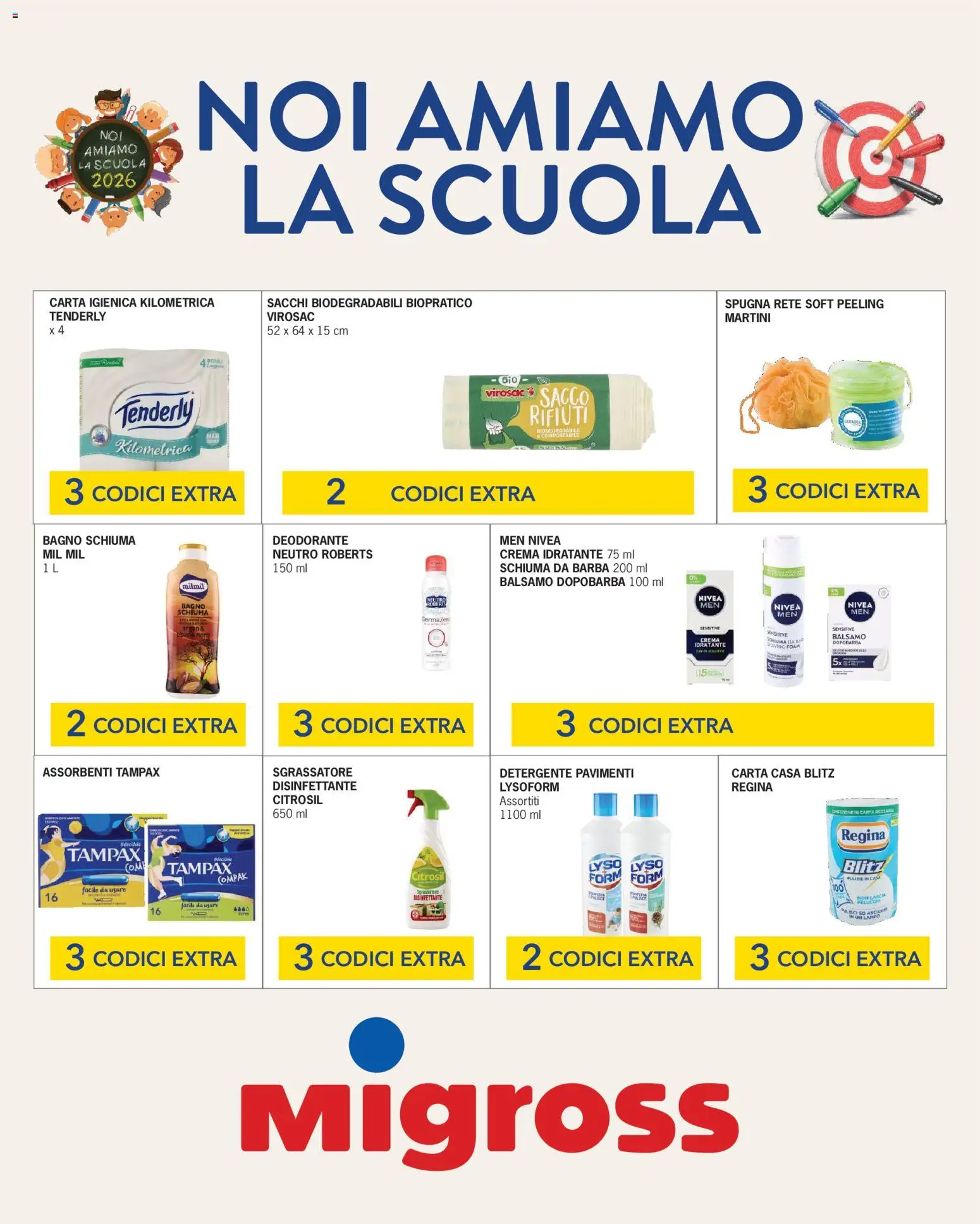 Volantino Migross del 21/09/2026 | Pagina: 4 | Prodotti: Peeling, Carta igienica, Sgrassatore, Bagno