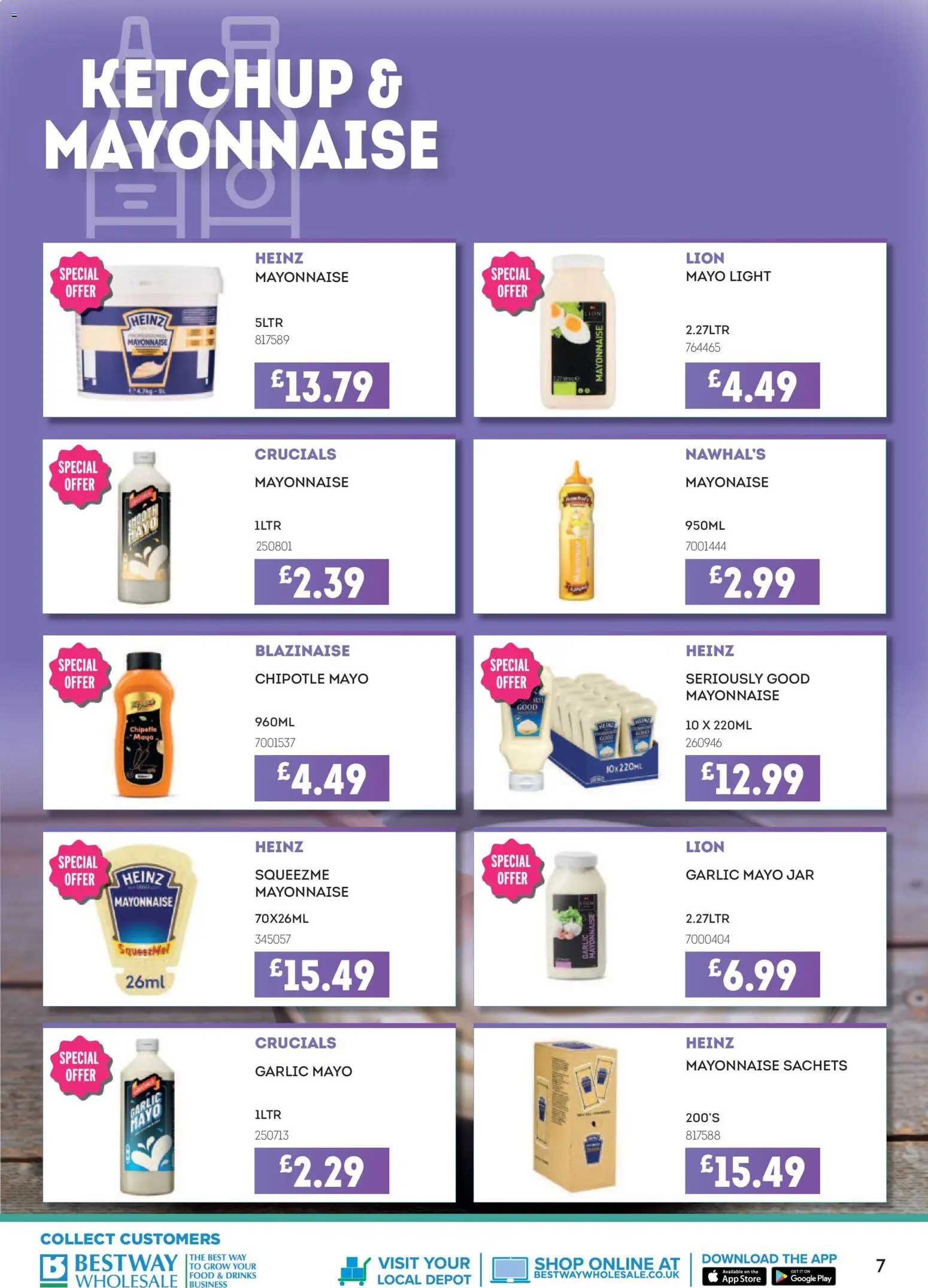 {H1} | Page: 7 | Products: Garlic, Drinks, Ketchup, Mayonnaise