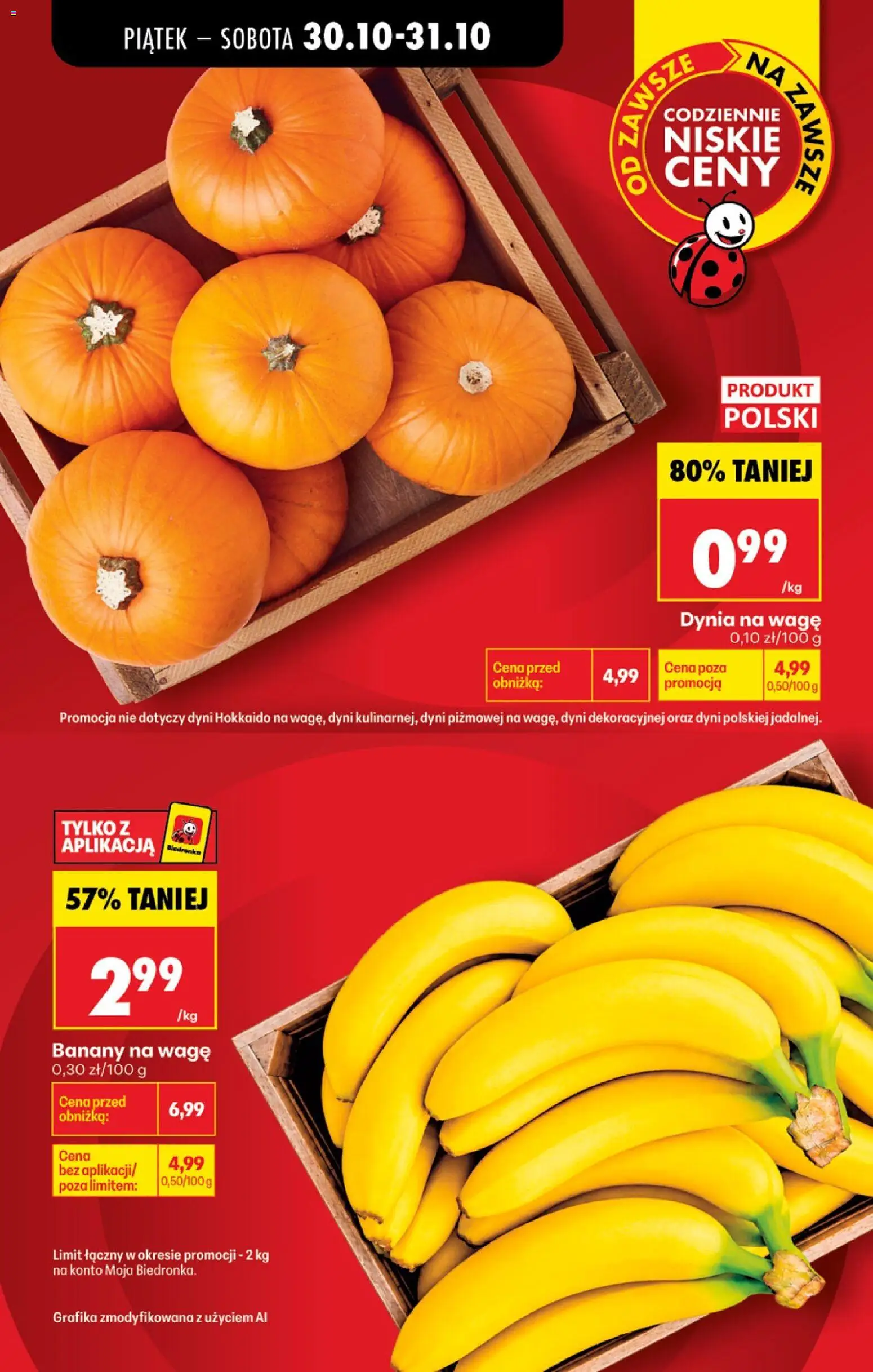 Biedronka Polsko leták - Codziennie niskie ceny od 29.10.2026 | Strana: 32 | Produkty: Banány