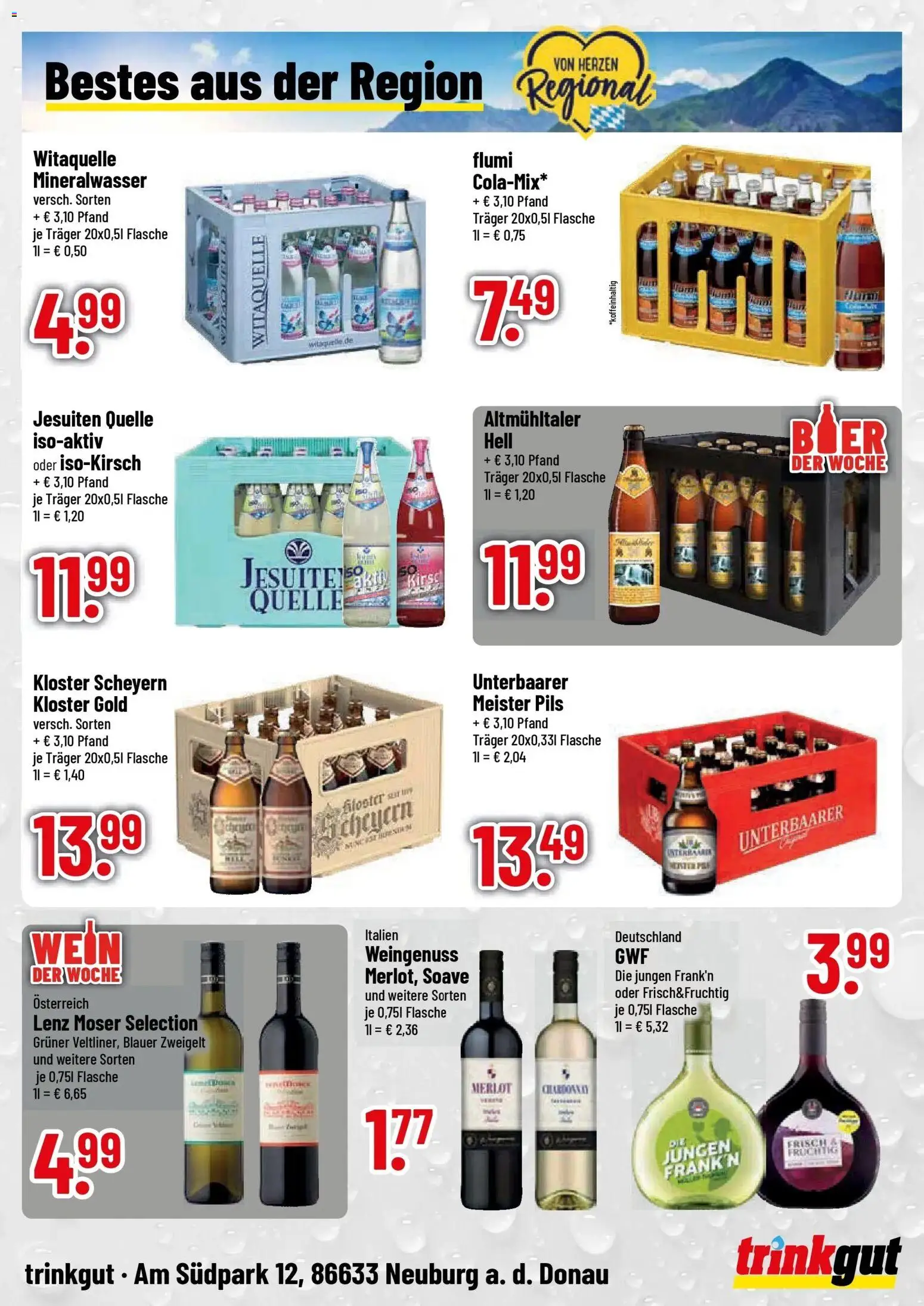 Trinkgut Prospekt Neuburg An Der Donau (ab 17.08.2026) » Angebote online | Seite: 4 | Produkte: Merlot, Pils, Mineralwasser, Wein