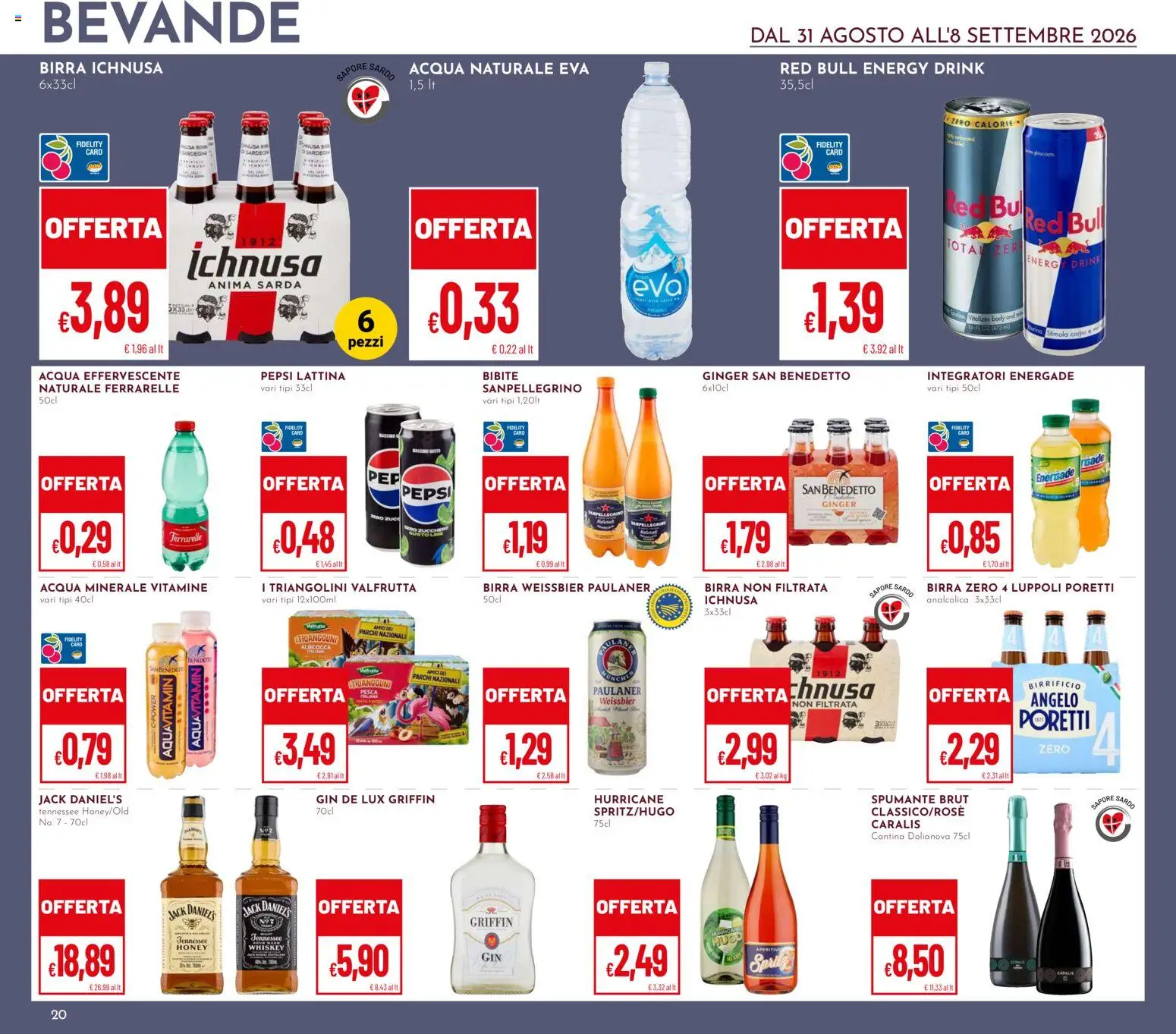 Volantino Pan del 31/08/2026 | Pagina: 20 | Prodotti: Bevande, Spumante, Bibite, Acqua minerale