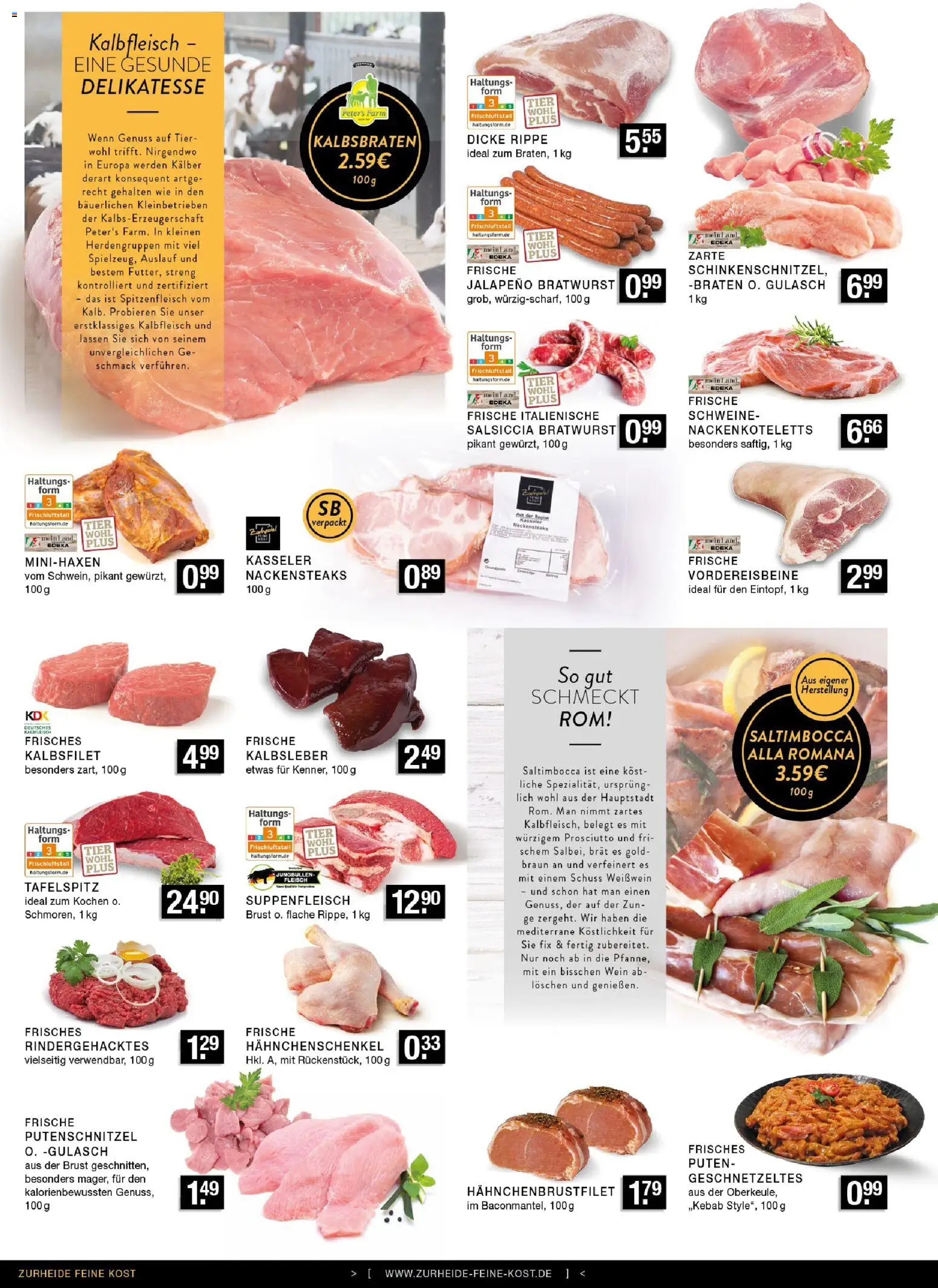 Edeka Zurheide Prospekt – gültig ab 09.03.2026 | Seite: 2 | Produkte: Kalbsleber, Putenschnitzel, Wein, Fleisch