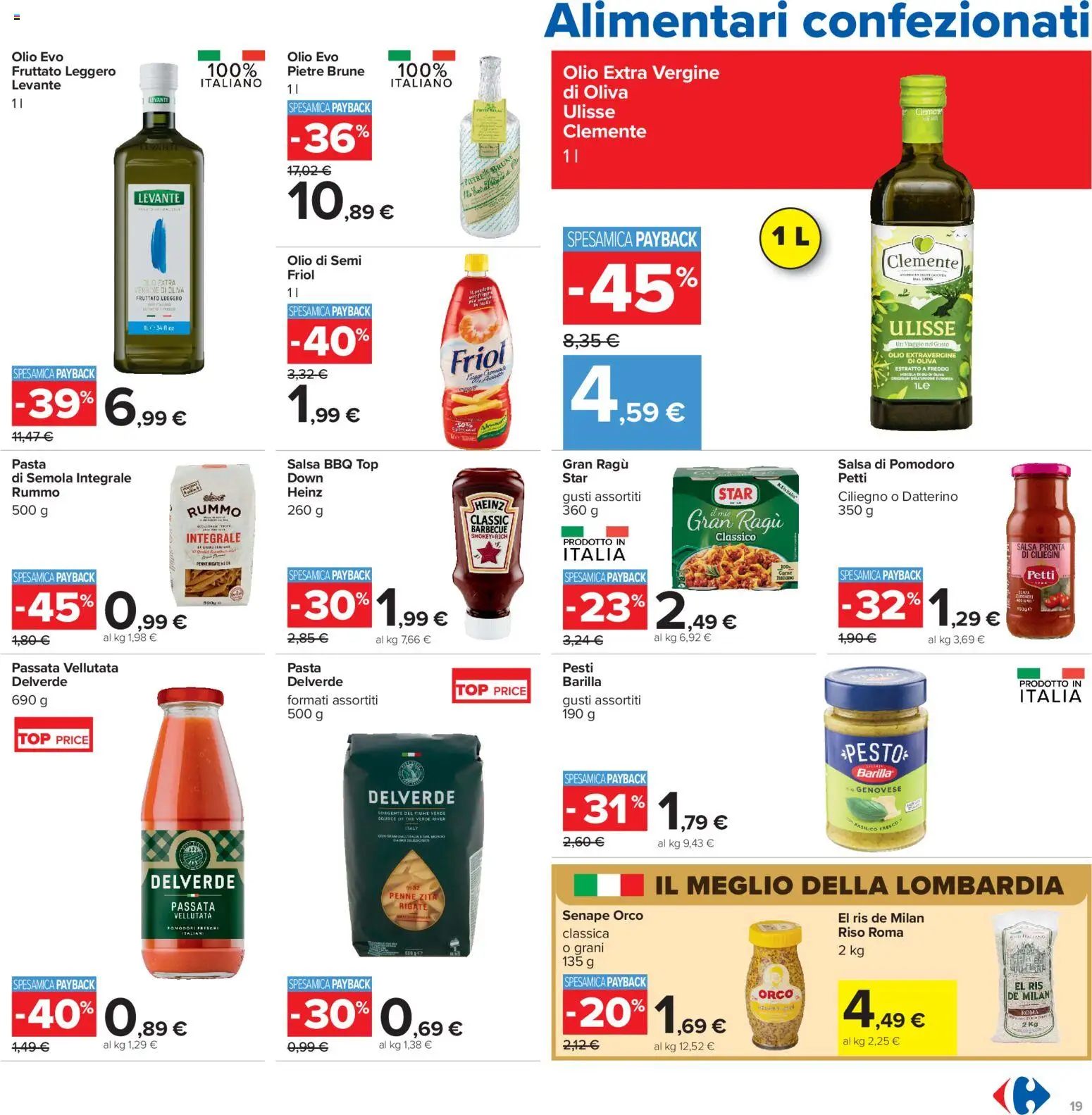 Volantino Carrefour del 13/07/2026 | Pagina: 19 | Prodotti: Pomodoro, Top, Pesto, Penne