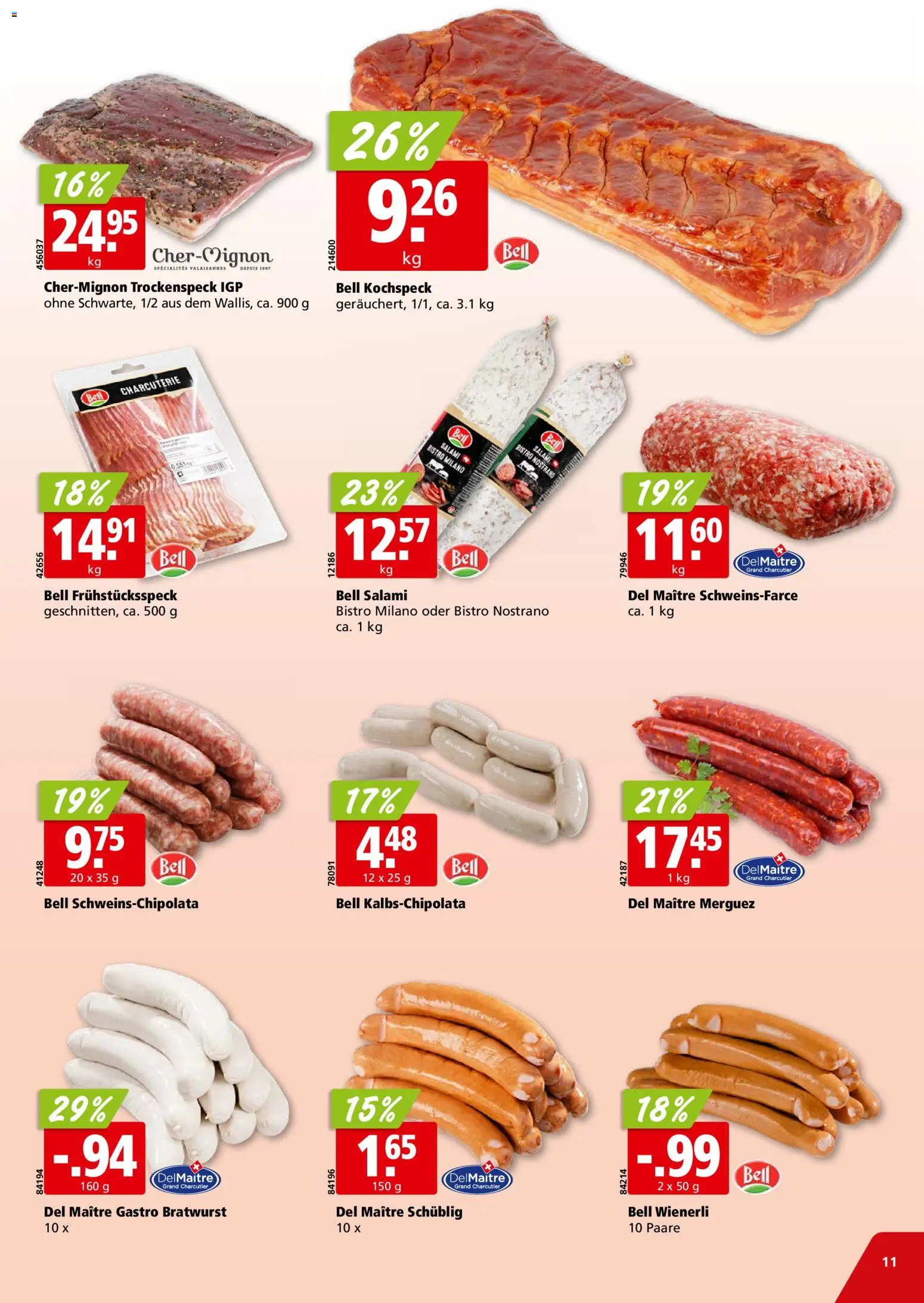 Aligro aktionen Chavannes, Matran, Genf, Sitten – gültig ab 12.10.2026 | Seite: 11 | Produkte: Salami