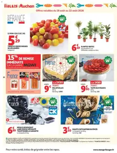 Auchan - Prévisualisation de BULOTS CUITS NATURE OU ÉPICÉS, La barquette de 250 g valide à partir de 18/08/2026 | Page: 26 | Produits: Pêches, Tarte, Moules de bouchot, Fraises