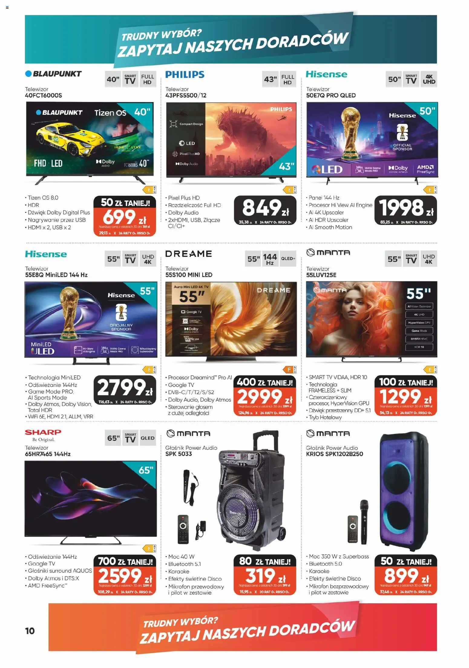 Max elektro gazetka od 28.05.2026 | Strona: 10 | Produkty: Telewizor, Audio, Mikrofon, USB