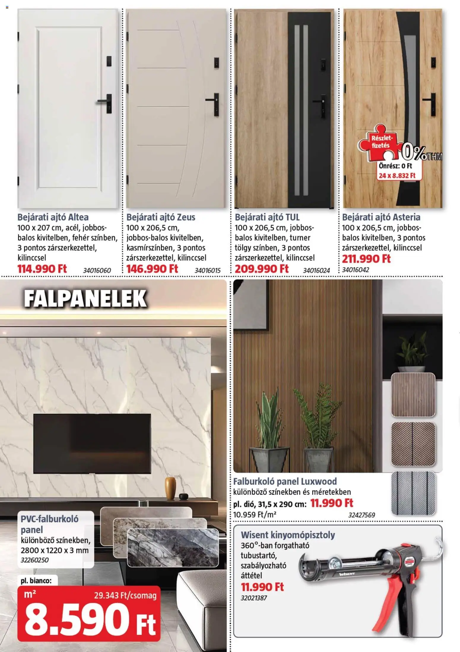 Bauhaus akciós ujság - amely érvényes a következő dátumtól: 04.06.2026 | Oldal: 22 | Termékek: Falburkoló panel, Bejárati ajtó
