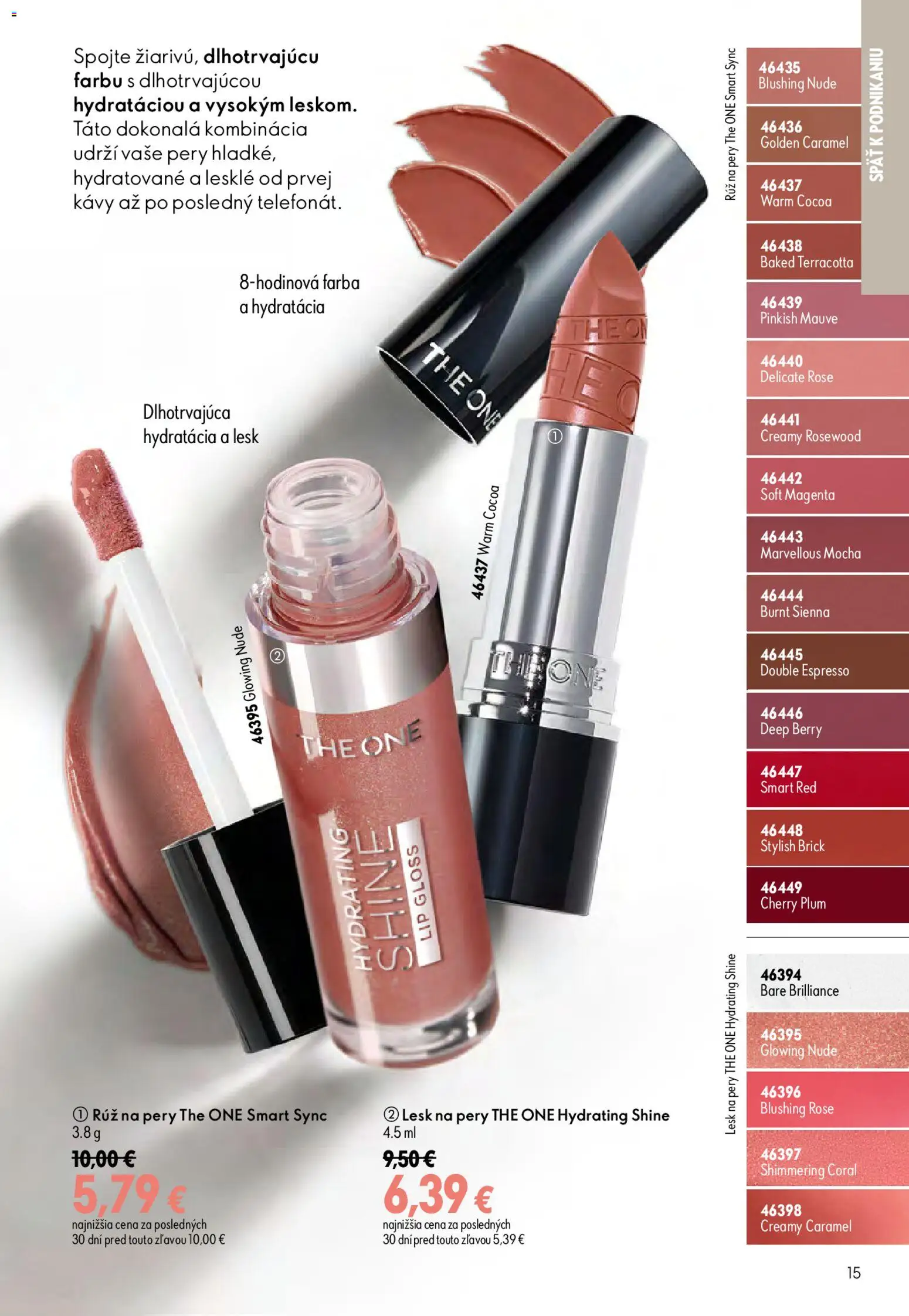 Nové Oriflame akcie – leták je platný od 19.08.2026 | Strana: 15 | Produkty: Rúž na pery, Lesk na pery, Mocha