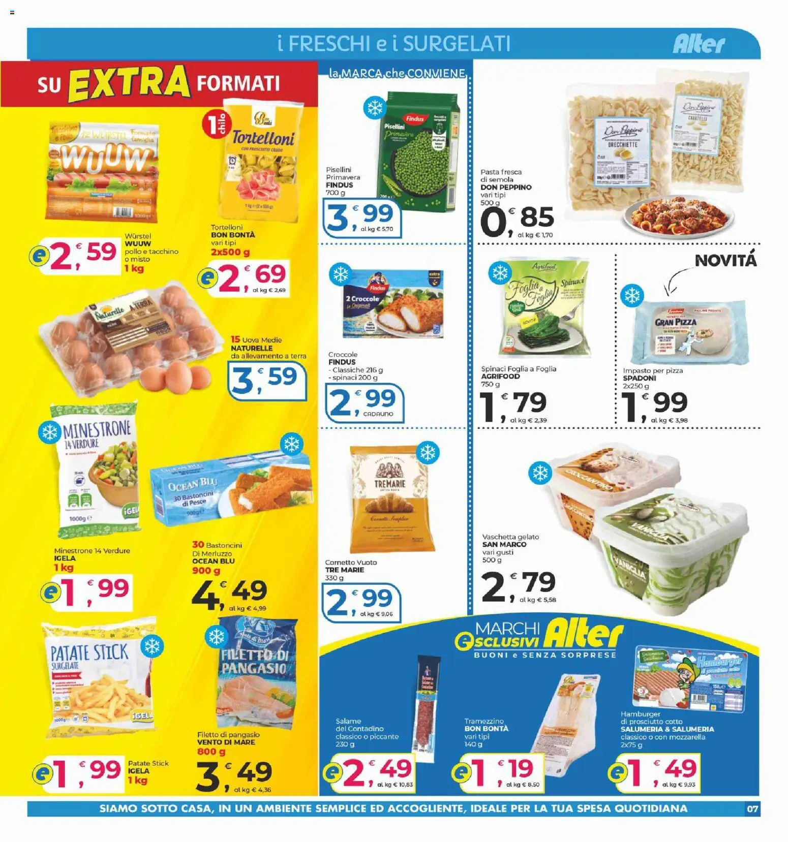 Volantino Alter Discount del 16/10/2026 | Pagina: 7 | Prodotti: Bastoncini di pesce, Gelato, Verdure, Spinaci