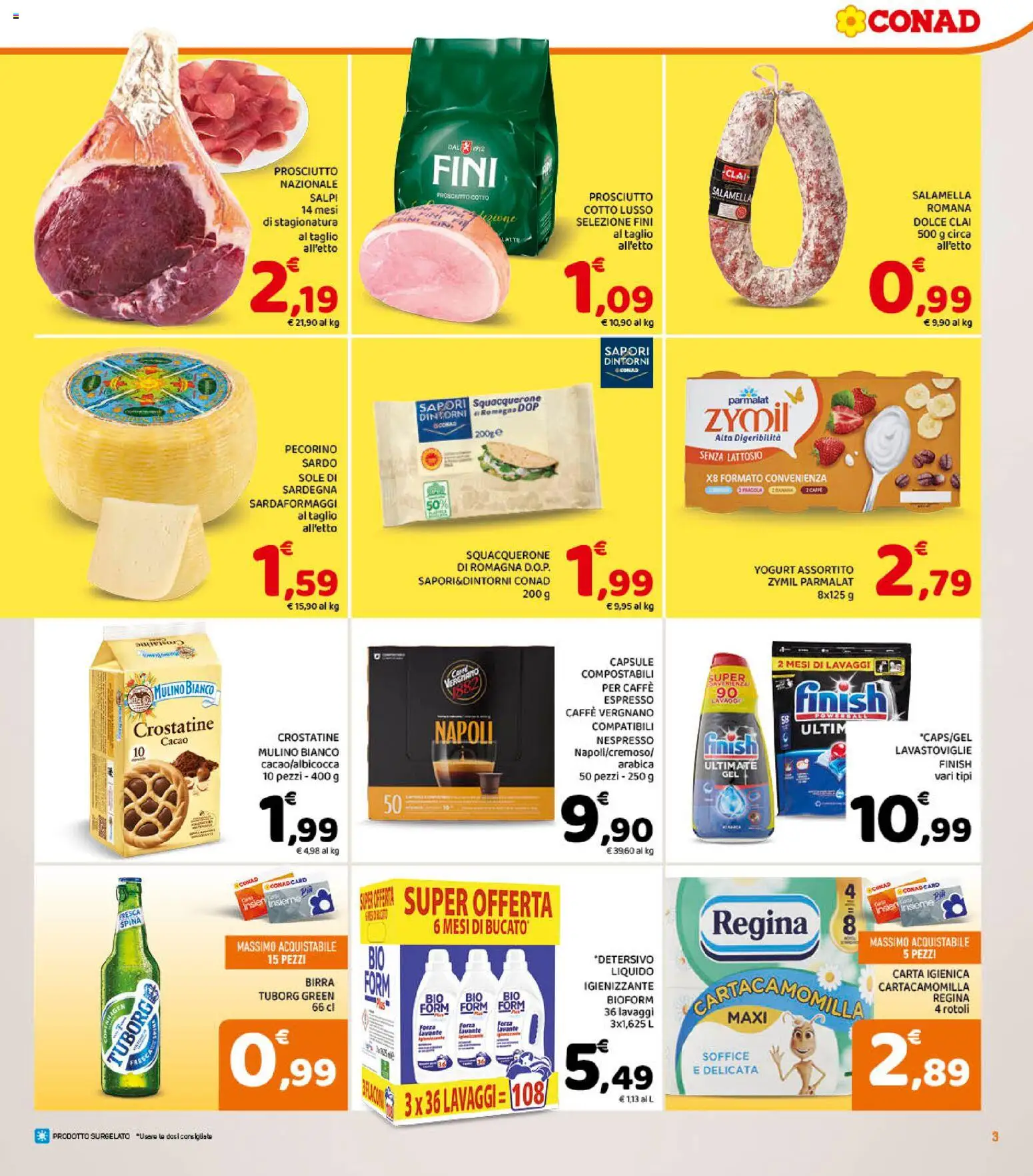 Volantino Conad del 14/10/2026 | Pagina: 3 | Prodotti: Mozzarella, Fiori, Erica, Senza lattosio