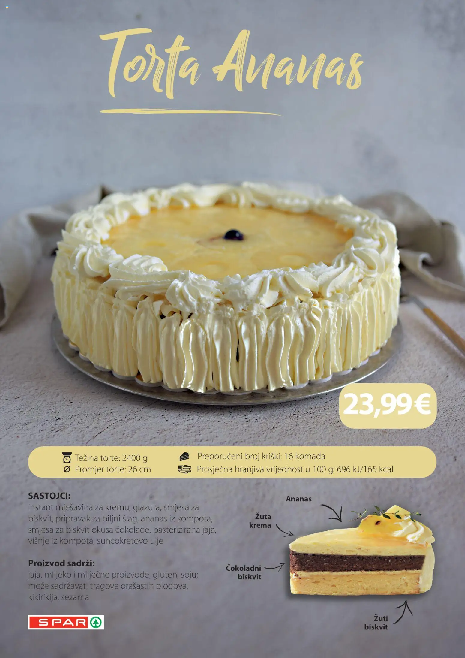 Spar katalog | vrijedi od 05.06.2026 | Stranica: 4 | Proizvodi: Suncokretovo ulje, Mlijeko, Ananas, Torta