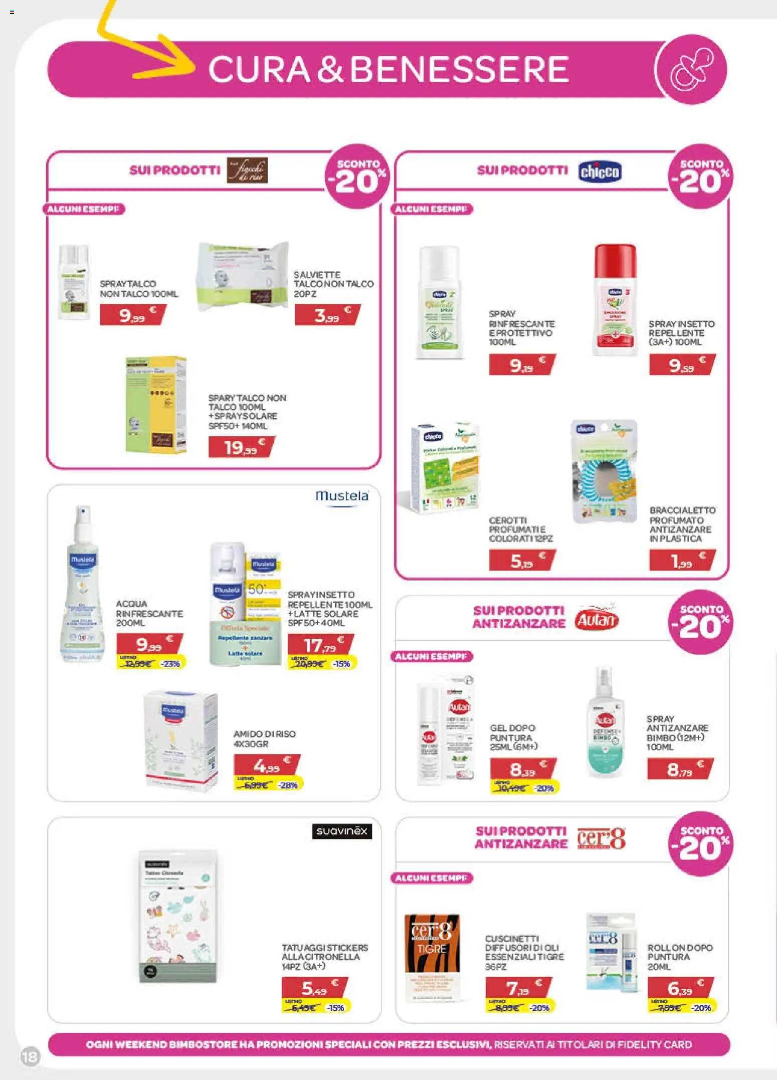 Volantino Bimbo store del 02/07/2026 | Pagina: 18 | Prodotti: Talco, Antizanzare, Cerotti, Acqua