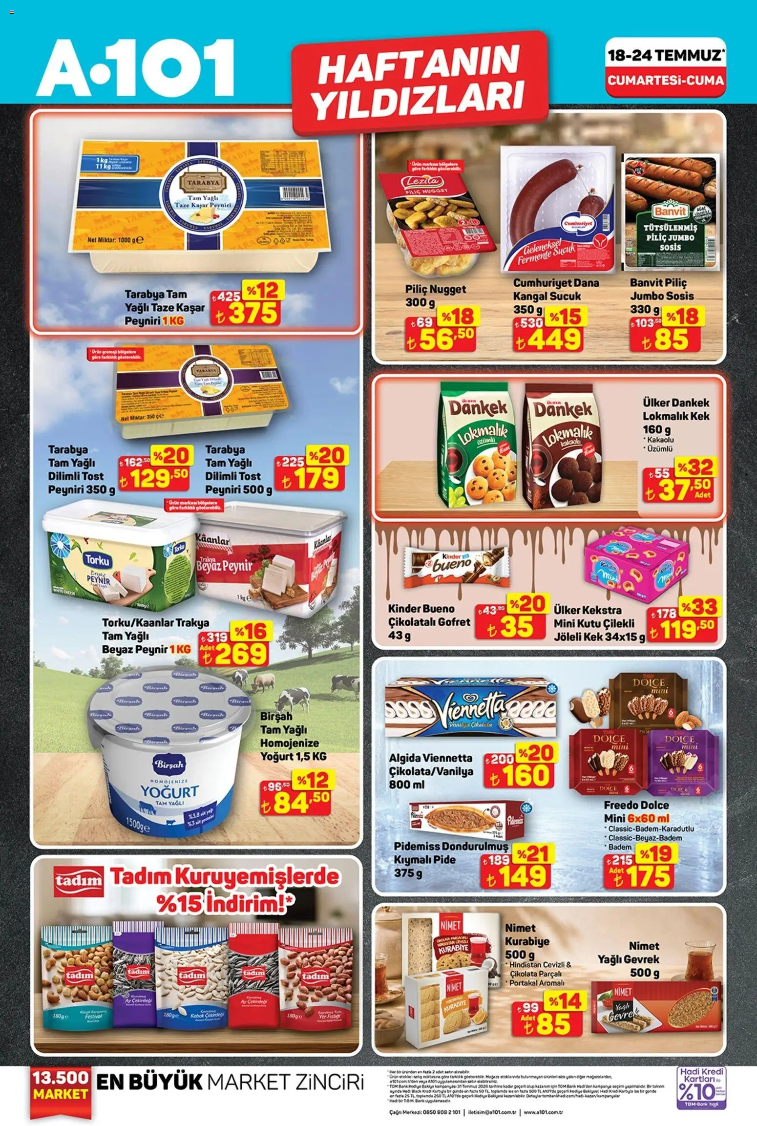 A101 Katalog - 18 Temmuz 2026 tarihinden itibaren geçerlidir | Sayfa: 2 | Ürünler: Peynir, Piliç, Sucuk, Piliç nugget