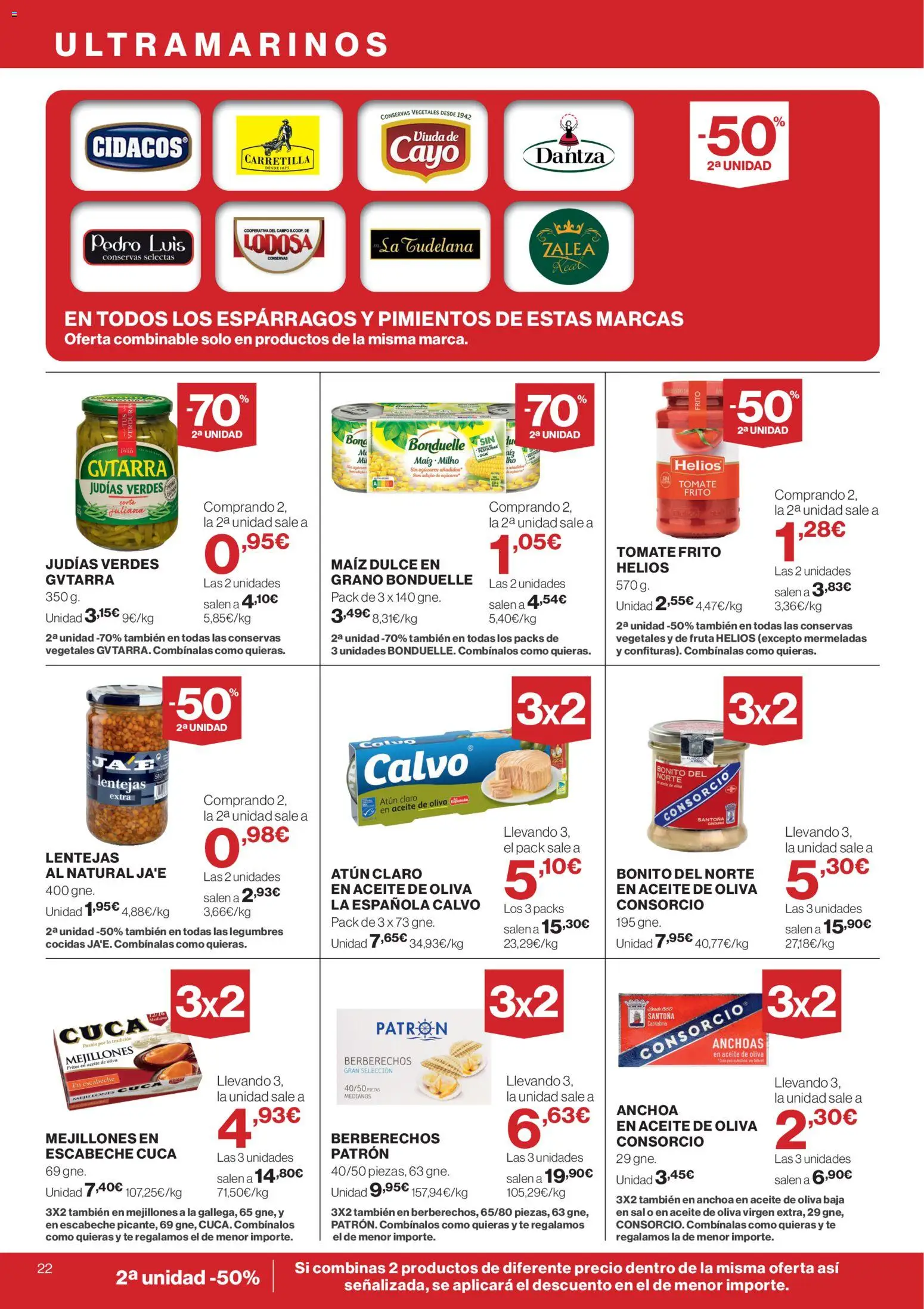 Hipercor catálogo │ válido desde el 06.05.2026 | Página: 22 | Productos: Berberechos, Aceite, Té, Aceite de oliva
