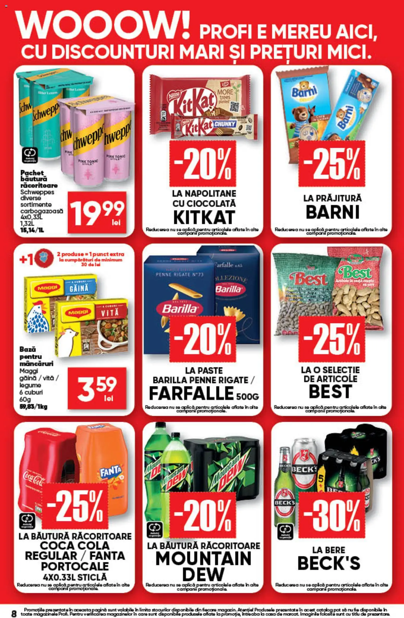 Noul catalog Profi – valabil de la 20.08.2026 | Pagină: 8 | Produse: Vită, Schweppes, Best, Fanta