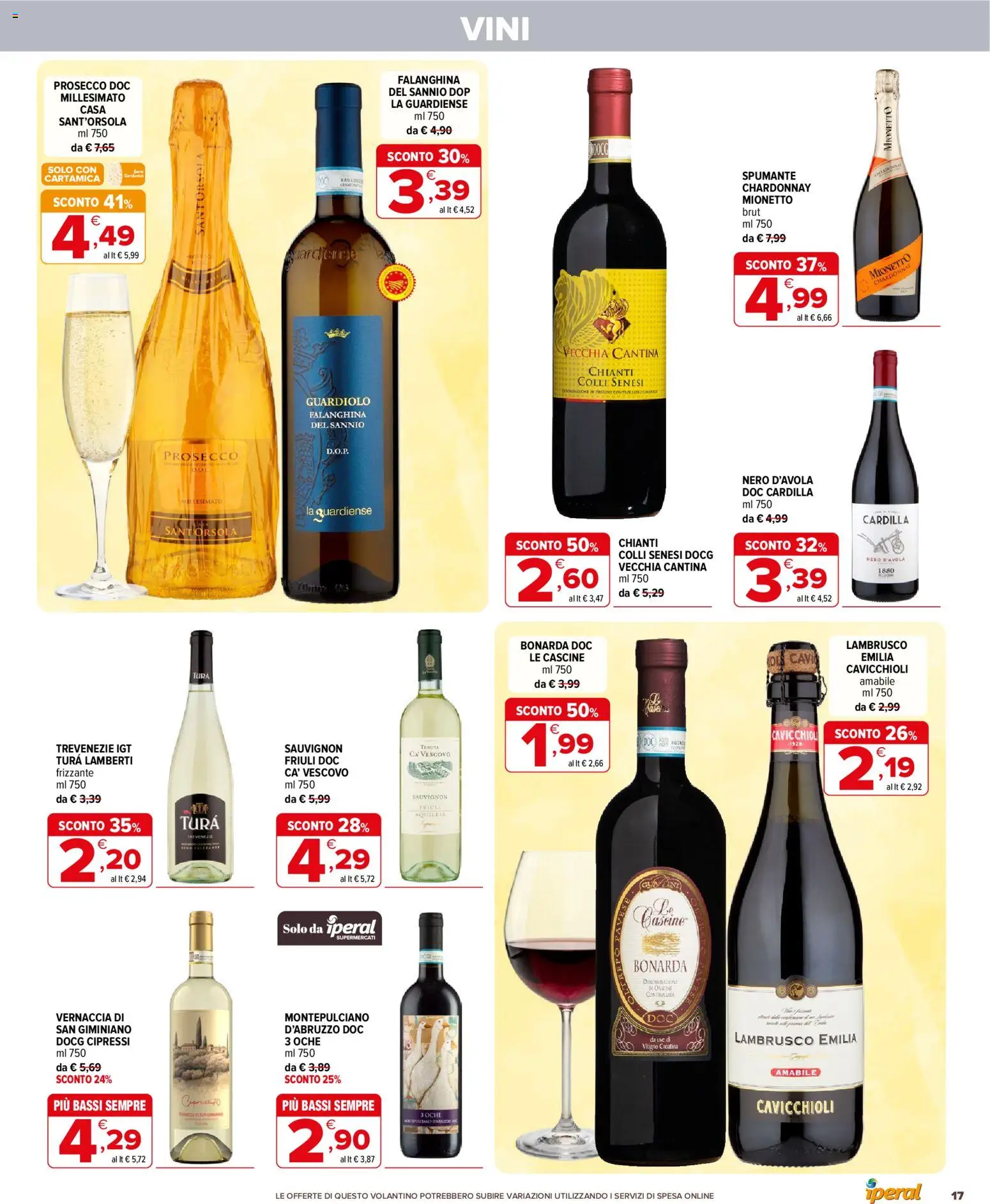 Volantino Iperal del 28/10/2026 | Pagina: 17 | Prodotti: Prosecco, Spumante, Lambrusco, Mionetto