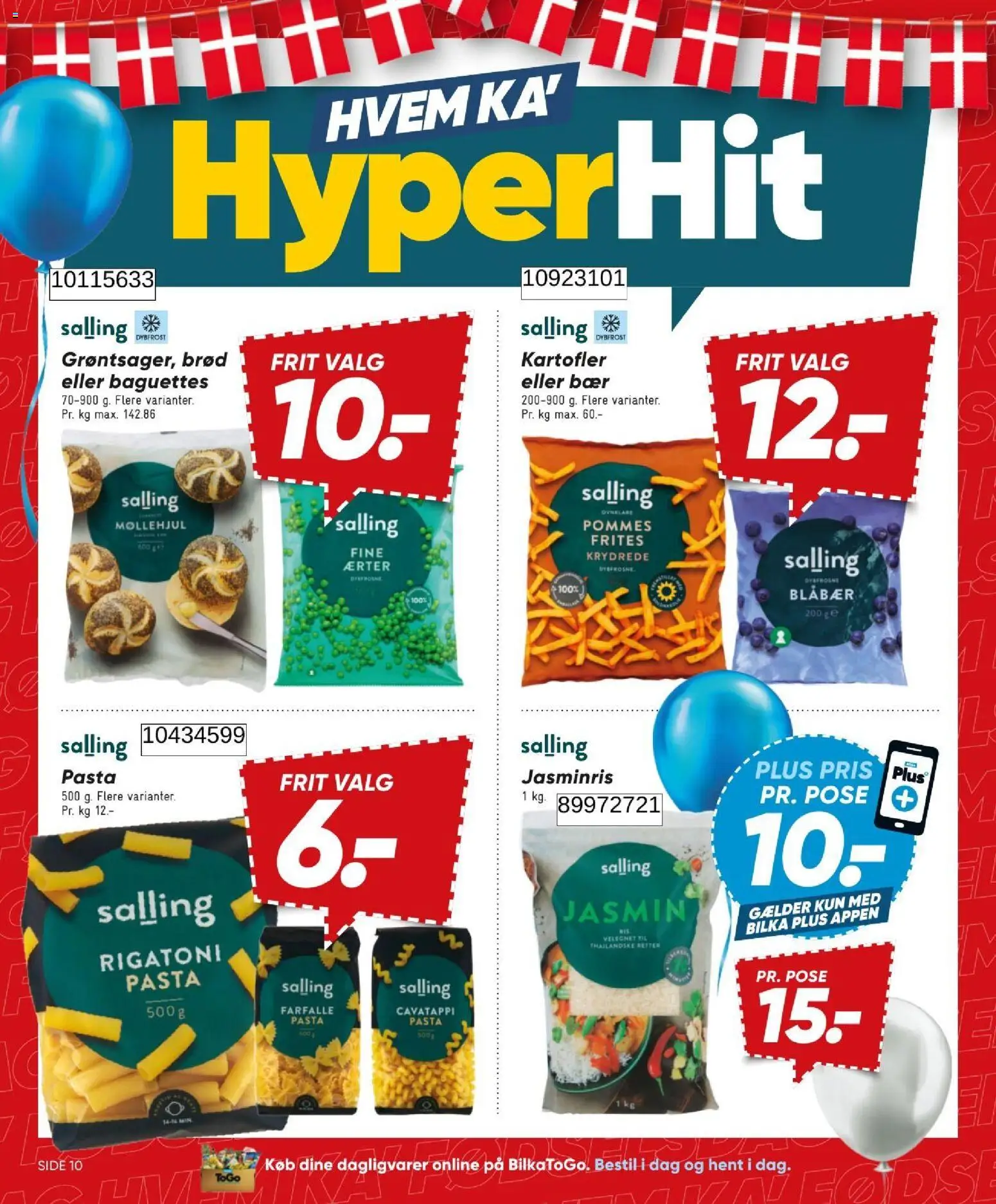 Bilka tilbudsavis – gyldig fra 07/08/2026 | Side: 11 | Produkter: Brød, Pasta, Kartofler, Ærter