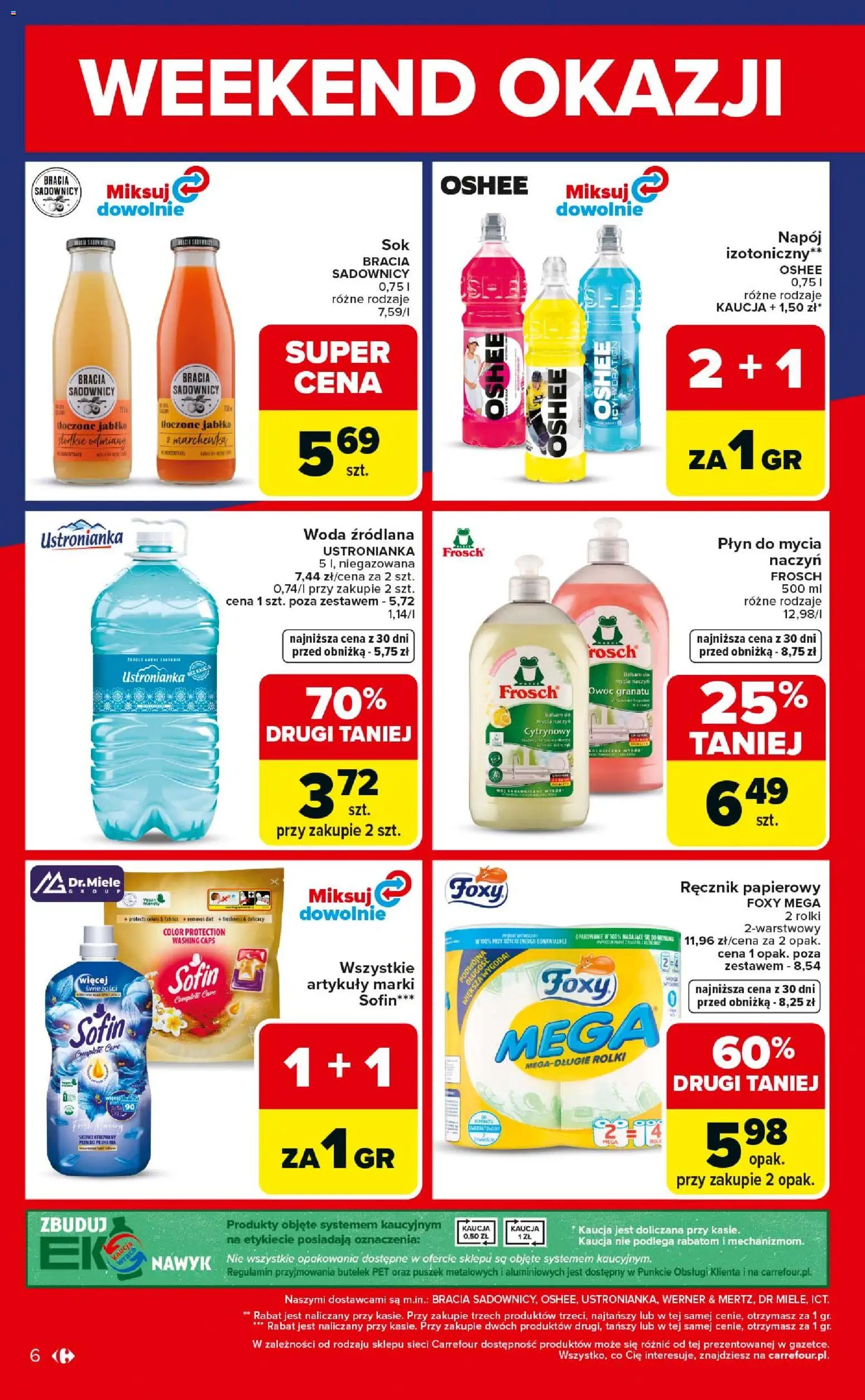 Carrefour gazetka - Weekend okazji od 21.05.2026 | Strona: 6 | Produkty: Rolki, Woda źródlana, Marchewka, Woda