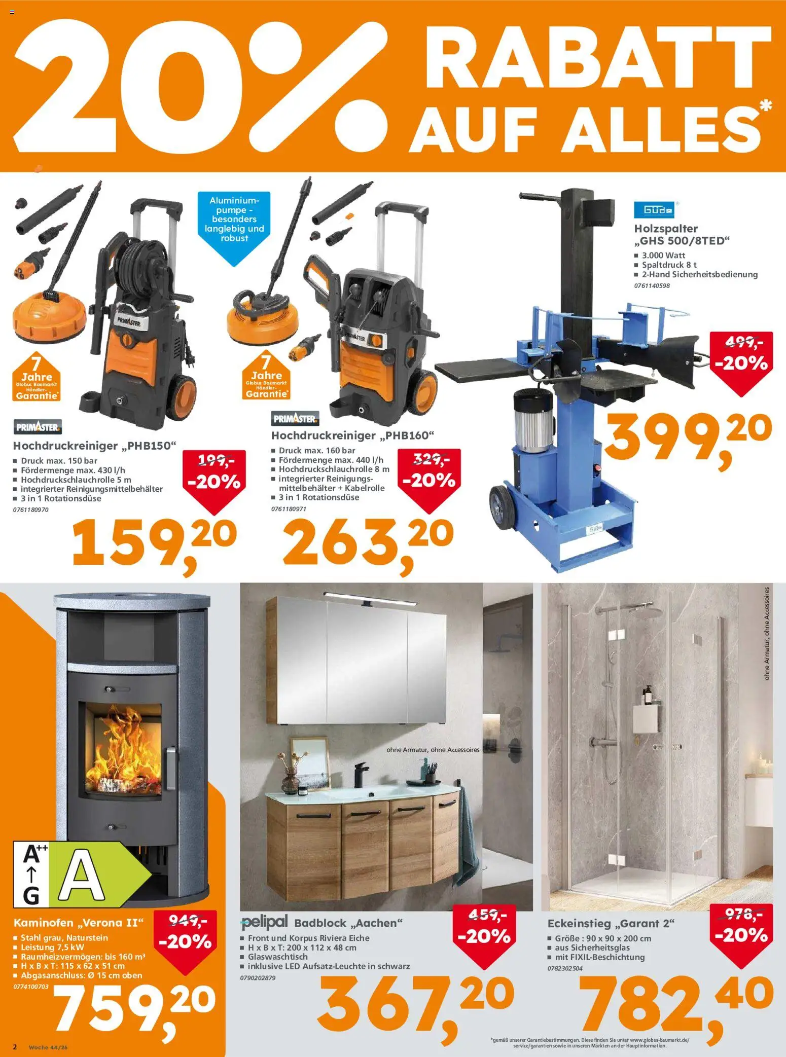 Globus Baumarkt Prospekt Dresden – gültig ab 29.10.2026 | Seite: 2 | Produkte: Kaminofen, Hochdruckreiniger
