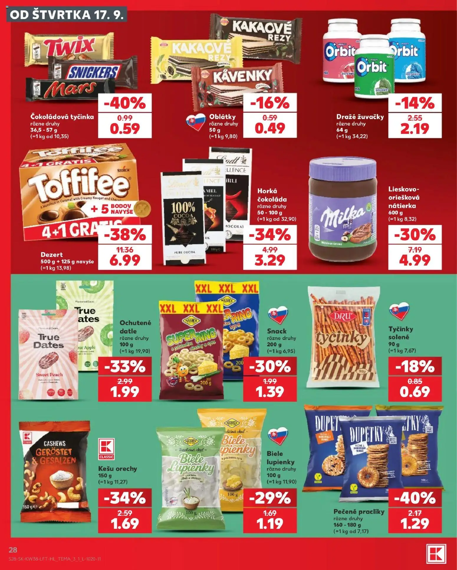 Kaufland SK akciós ujság - amely érvényes a következő dátumtól: 2026.09.17. | Oldal: 28