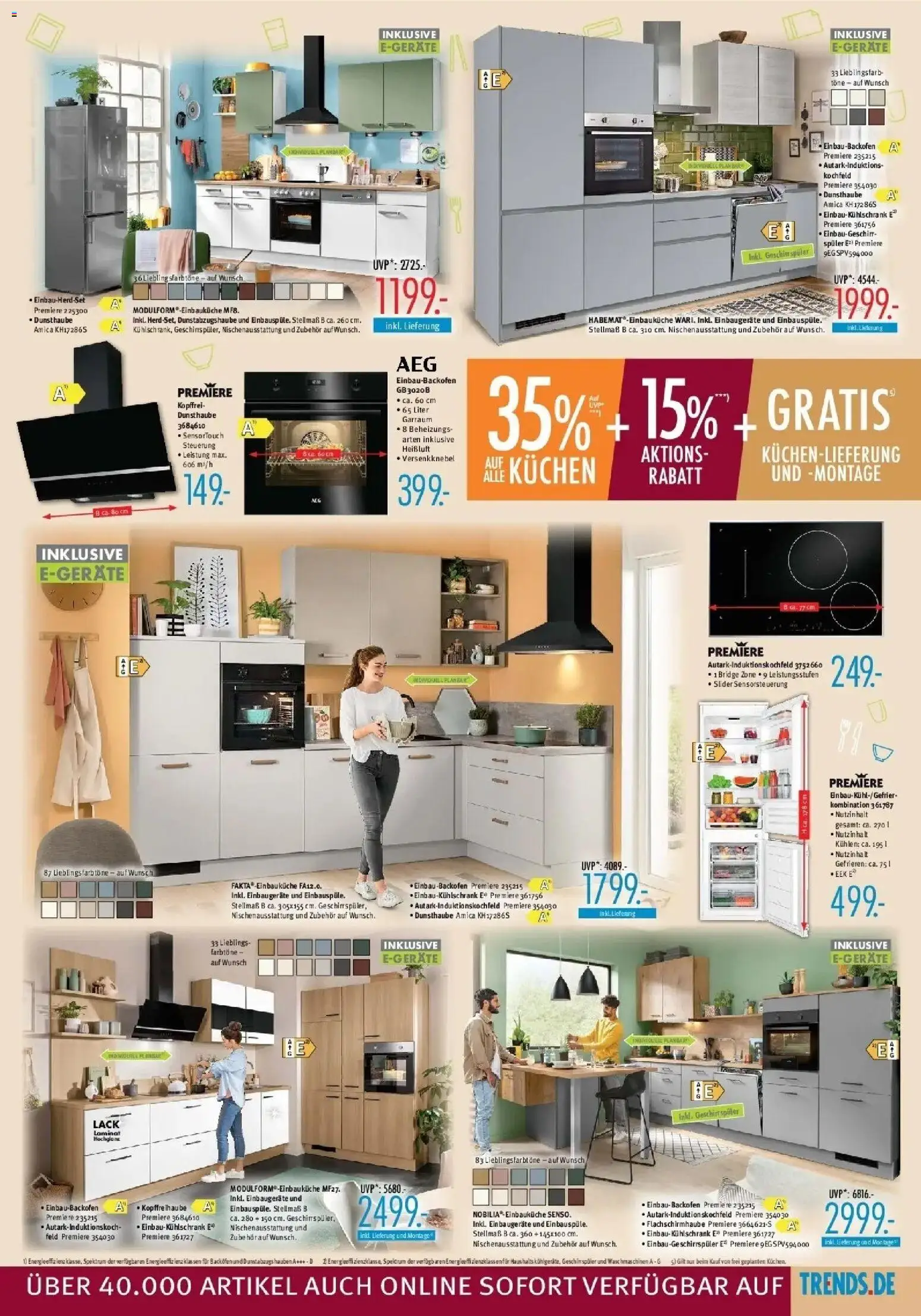 Trends - Ostermann Trends: Neue Möbel wirken Wunder. (ab 24.10.2026) zum Blättern | Seite: 7 | Produkte: Geschirrspüler, Kühlschrank, Kochfeld, Kuchen
