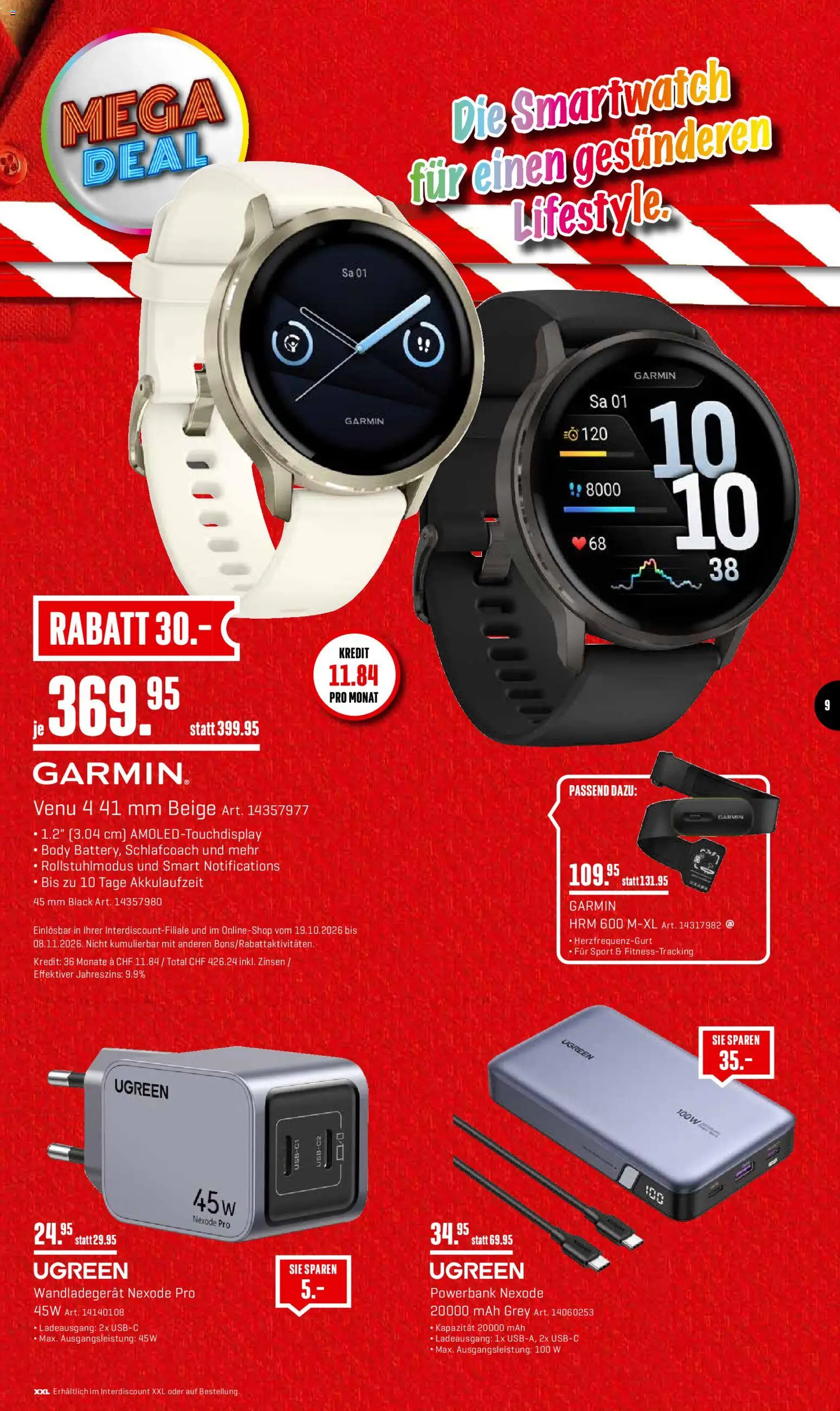 Interdiscount aktionen – gültig ab 19.10.2026 | Seite: 9 | Produkte: Smartwatch, Powerbank