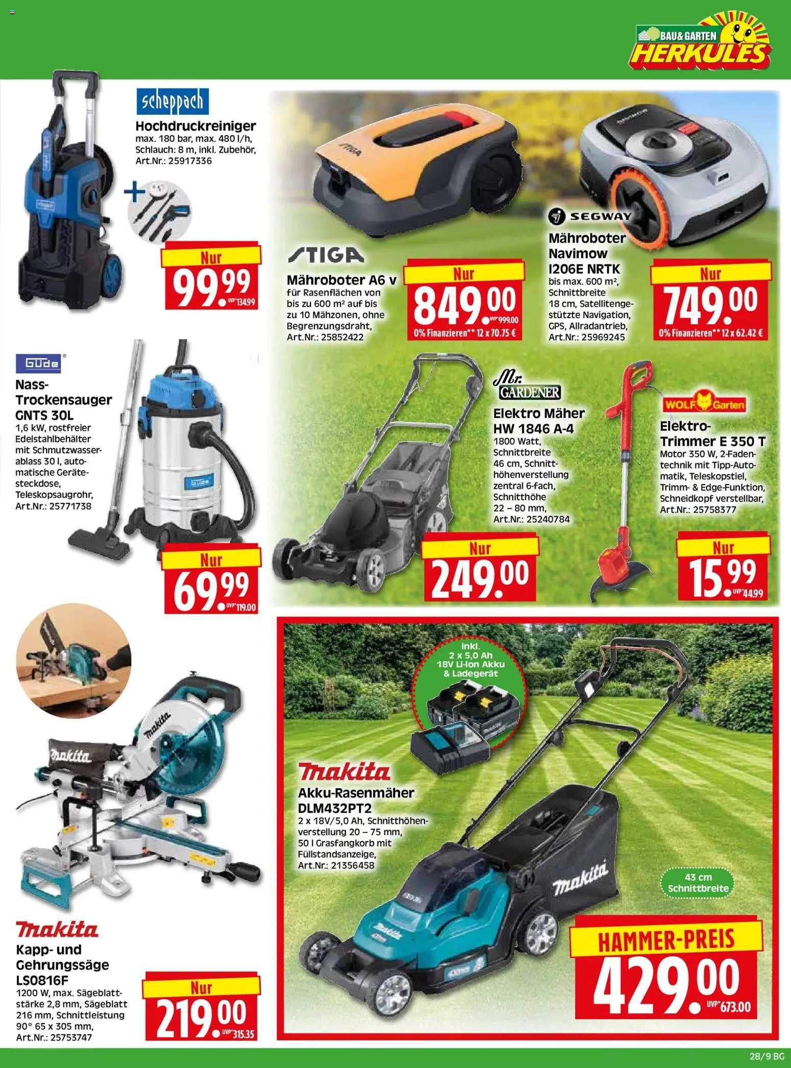 HERKULES Bau & Garten – gültig ab 06.07.2026 | Seite: 9 | Produkte: Hochdruckreiniger, Ladegerät