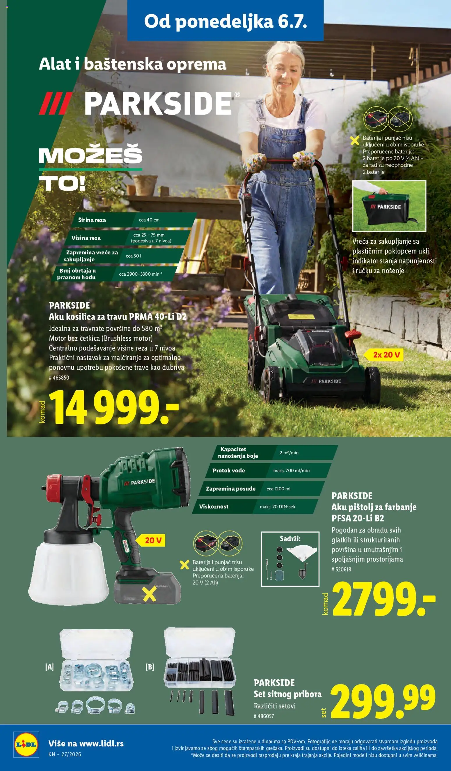 Lidl katalog - važi od 02.07.2026 | Strana: 84 | Proizvode: Parkside, Kosilica, Baterija, Baterije
