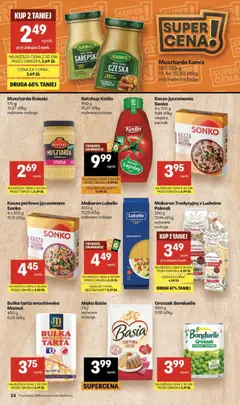 Pogląd oferty "Delikatesy Centrum gazetka" - ważna od 18.06.2026 | Strona: 24 | Produkty: Groszek, Ketchup, Musztarda, Bułka